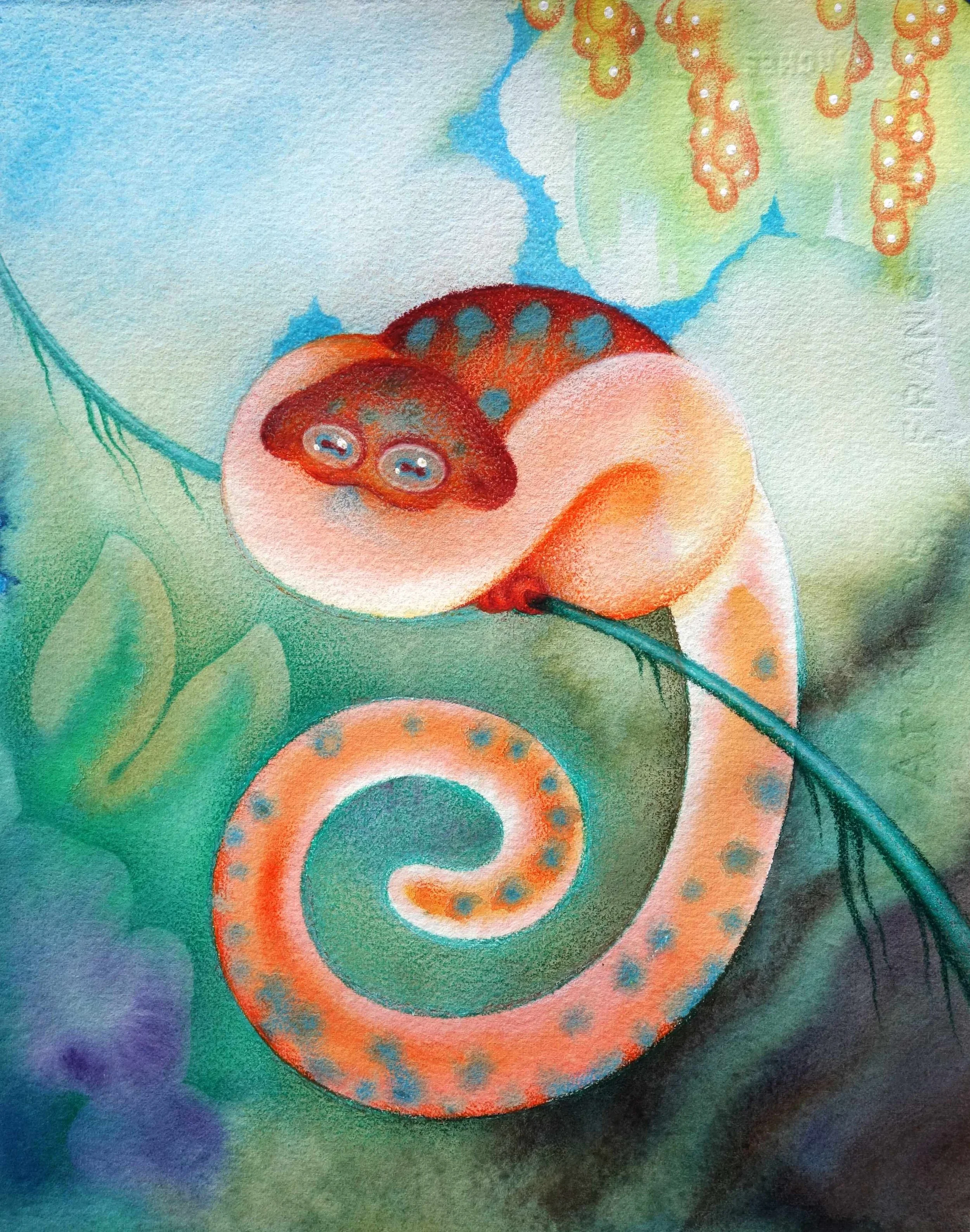 Watercolor and colored pencils on paper - 2025