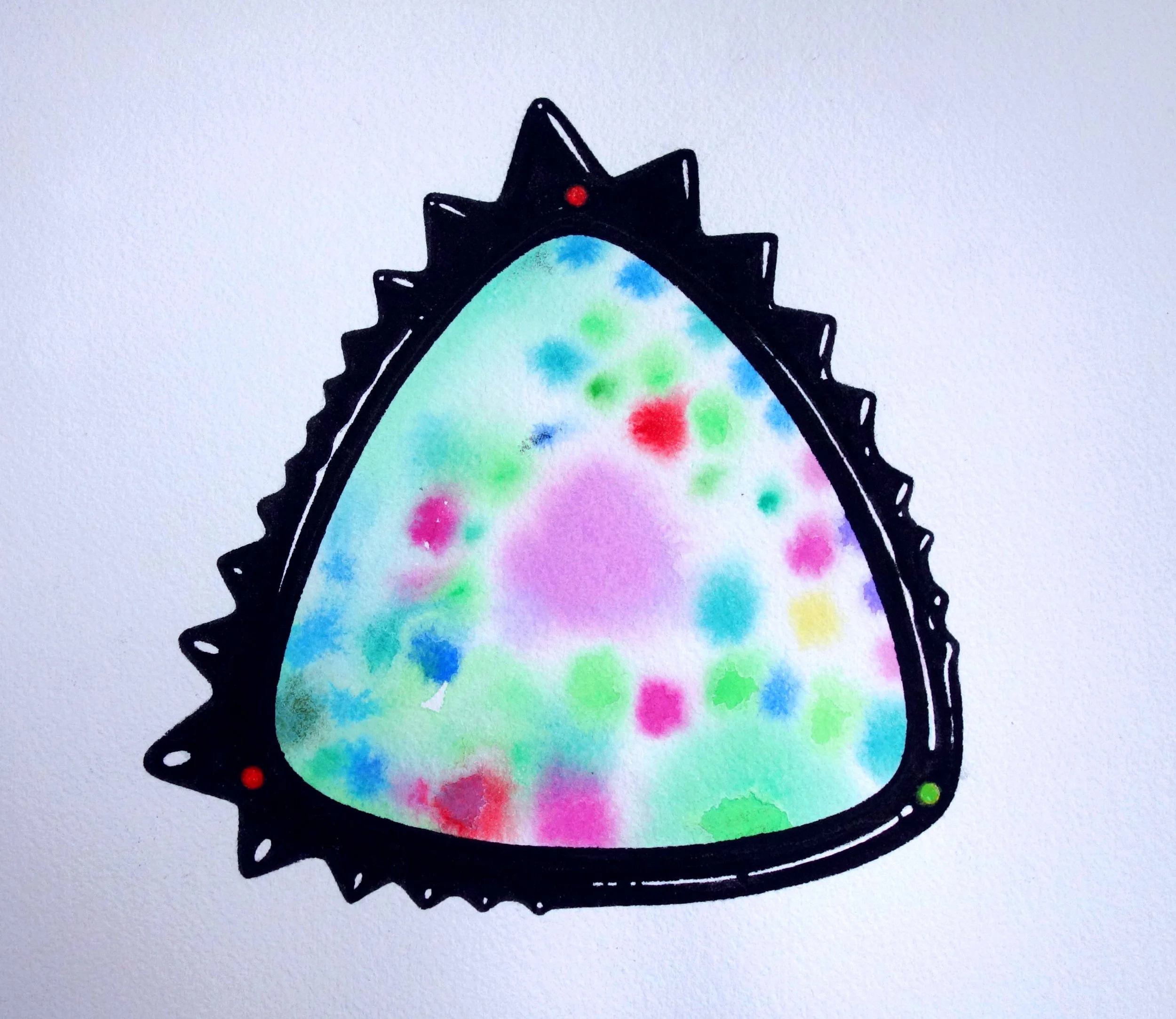 Cursed Amulet - Watercolor and Ink on paper - 2025