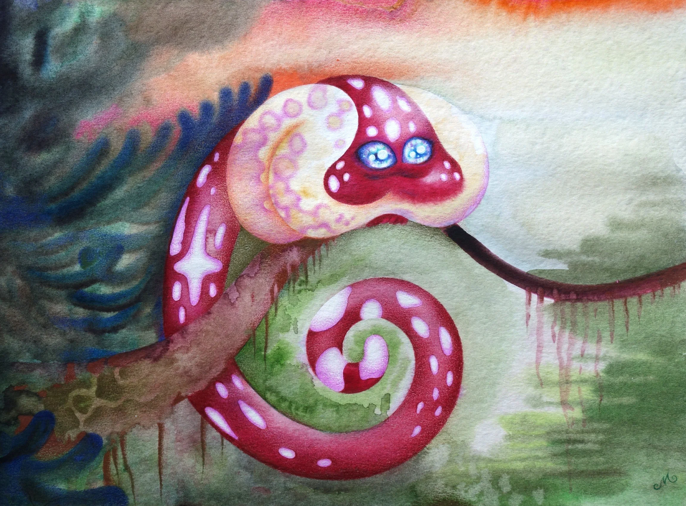 Watercolor and colored pencils on paper - 2025