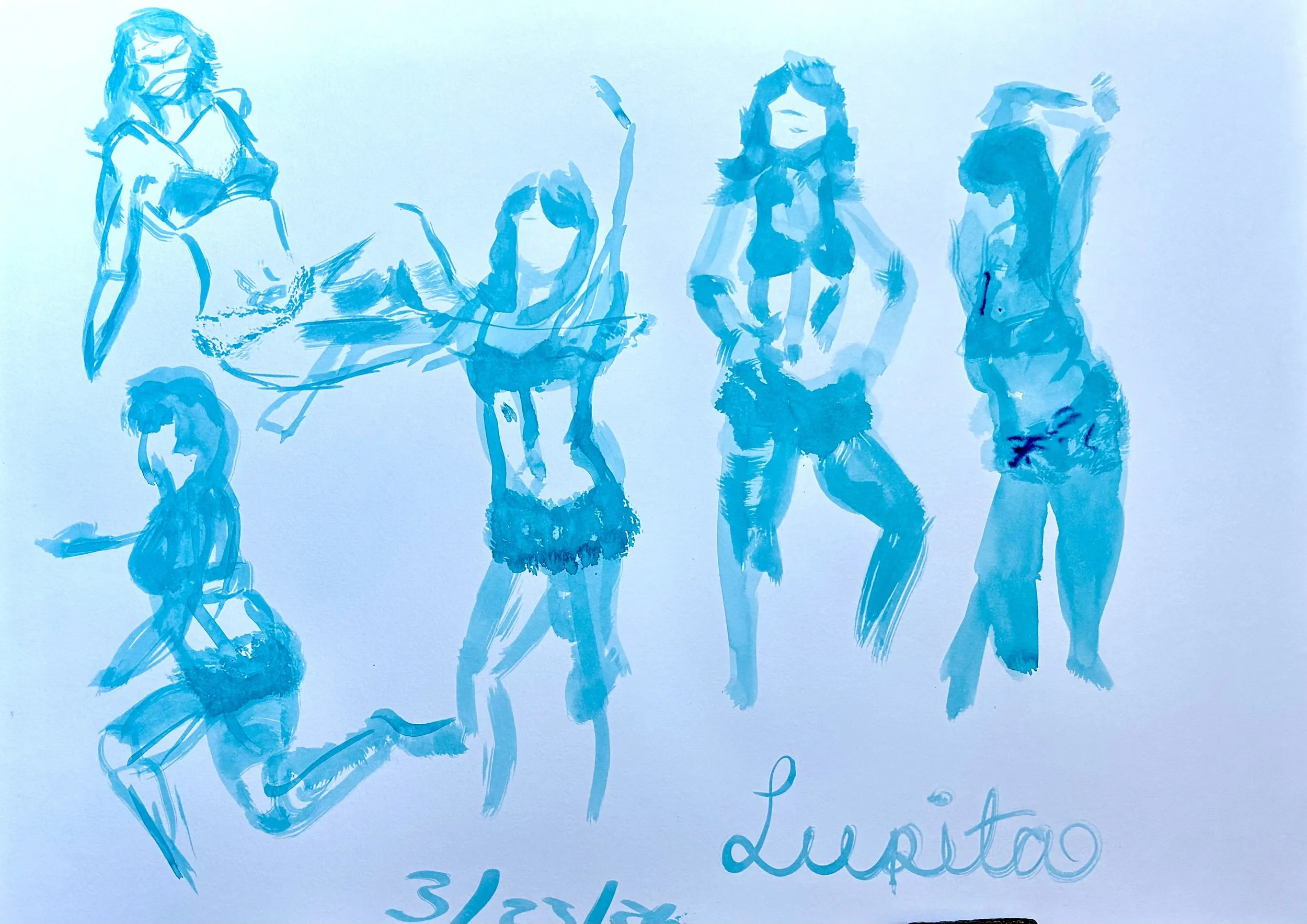 Lupita, 2026, Ink on paper, 18 x 24 inches