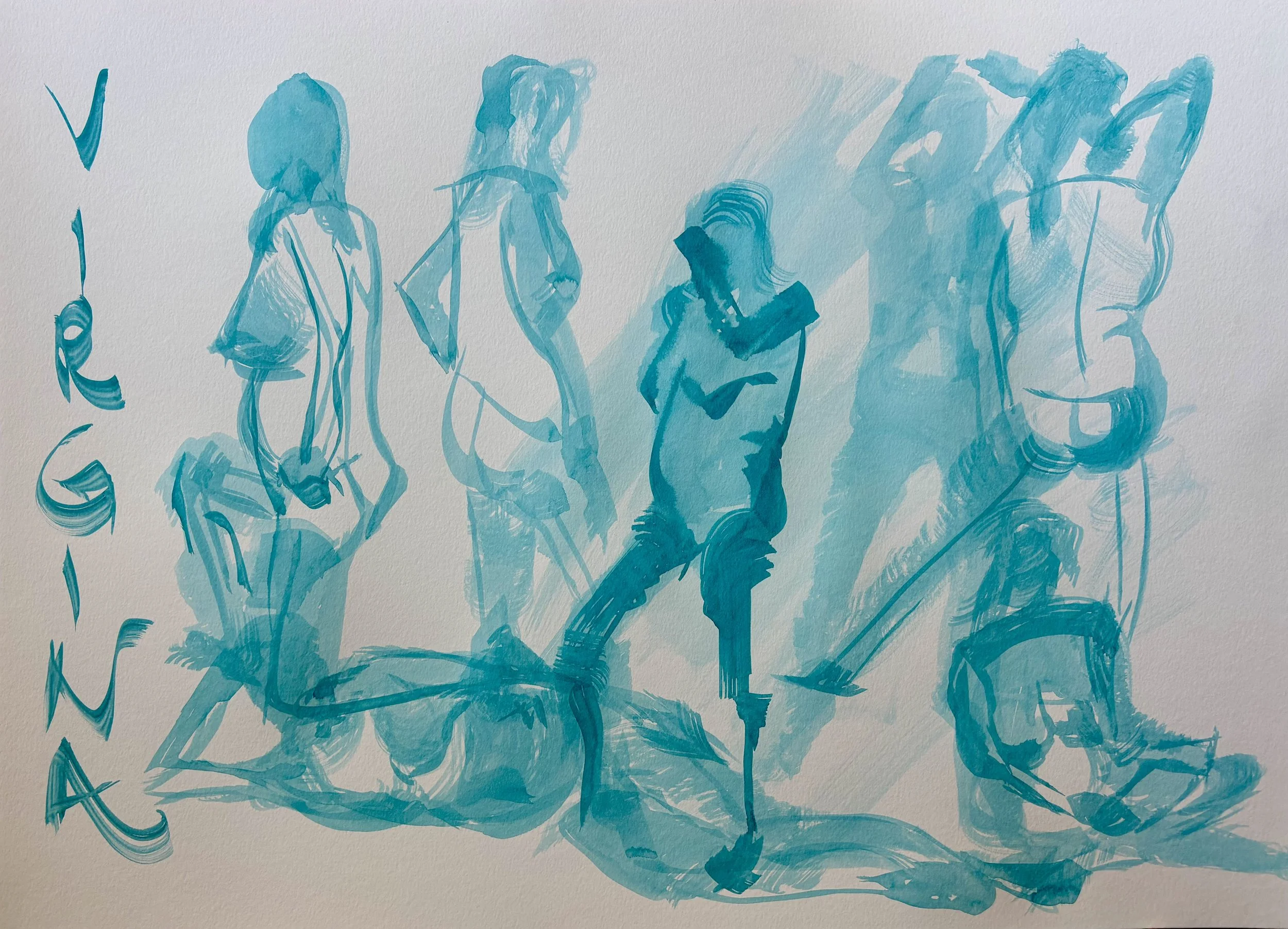 Virginia, 2026, Ink on paper, 18 x 24 inches