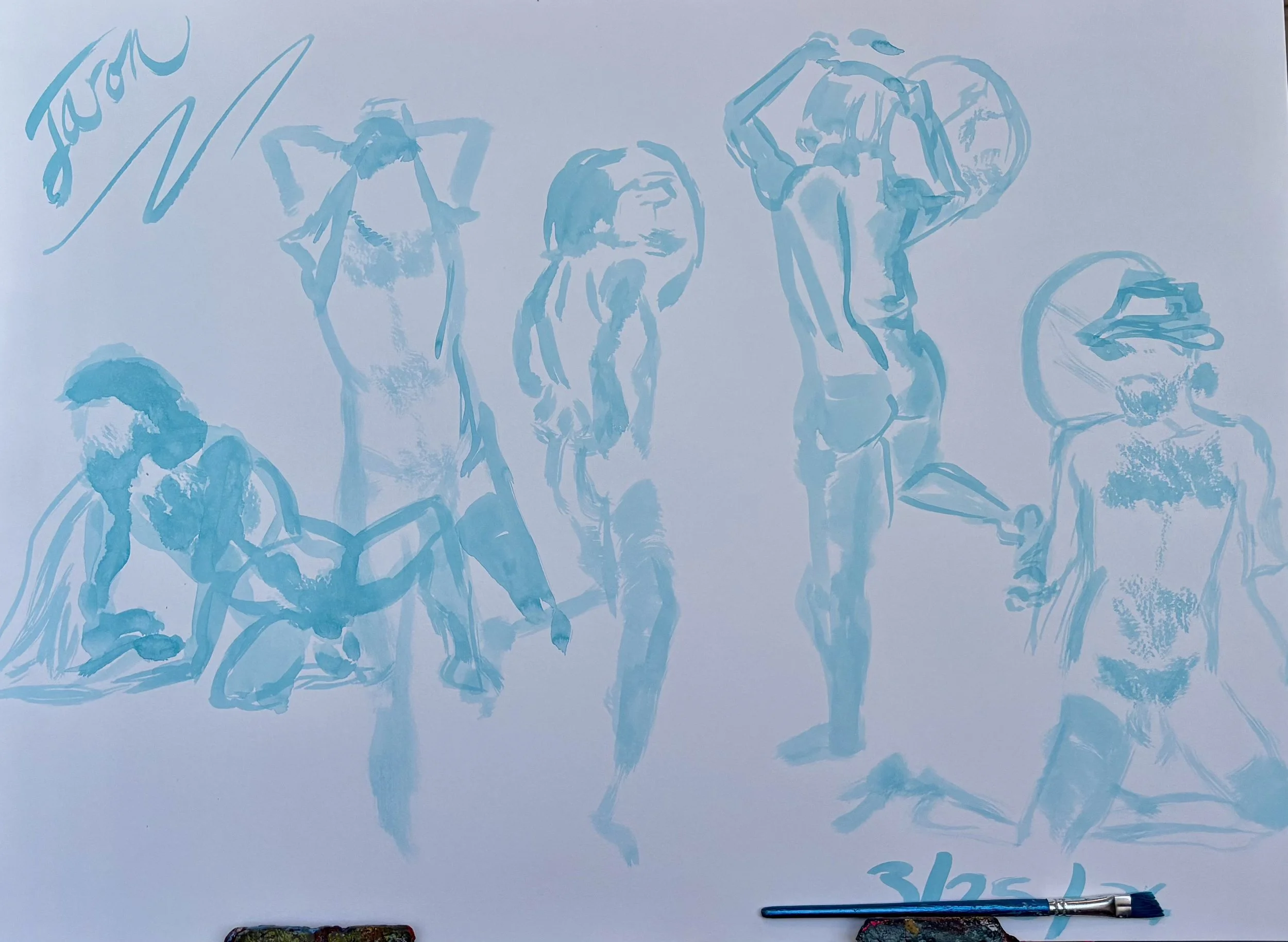 Jaron, 2026, Ink on paper, 18 x 24 inches