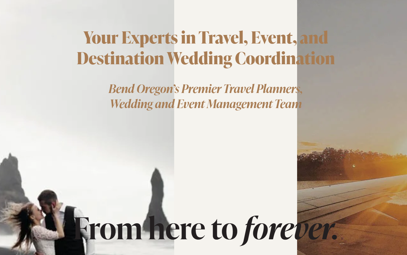 SEO portfolio piece for Oregon-based travel, wedding, and event company.