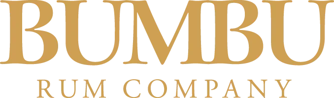 Logo of Bumbu Rum Company in gold text.