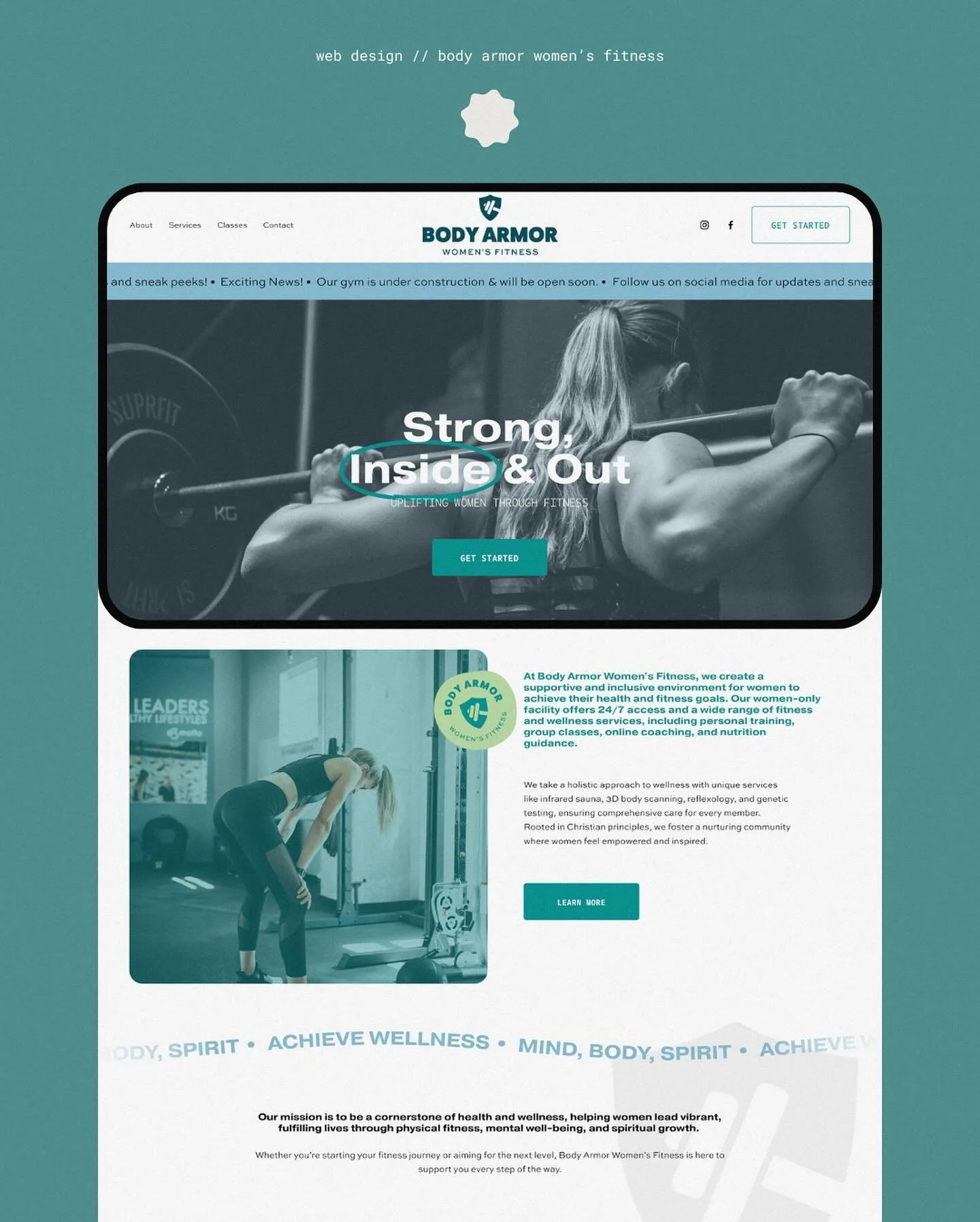💻Web Design // Body Armor Women&rsquo;s Fitness💪🏼

Had so much fun getting to design this brands site! We&rsquo;re using stock photos for now because their gym is still being built. But we can&rsquo;t wait to add in photos and eventually implement
