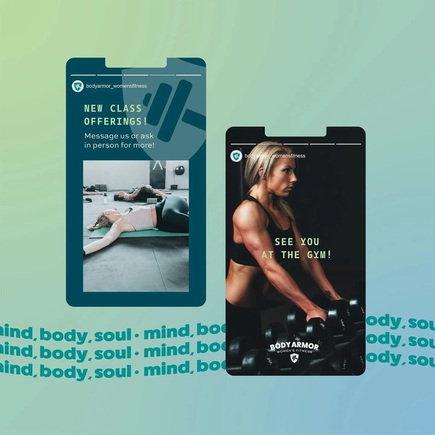 (3/3) Last post for the brand reveal of Body Armor Women&rsquo;s fitness. Loved getting to take their old logo and mesh it with something fresh and new. Can&rsquo;t wait until their gym opens and hear all the success stories! 🩵💪🏼