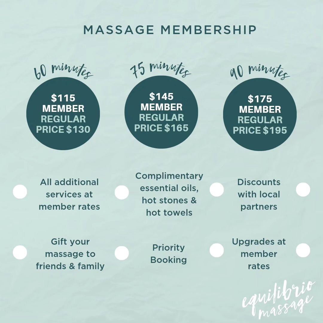 We created a membership with your needs in mind!🥰 Level up your self care this year. Join our massage membership program for extra savings, exclusive benefits, and more massage. 

Follow the link in our bio to find out more details about member bene