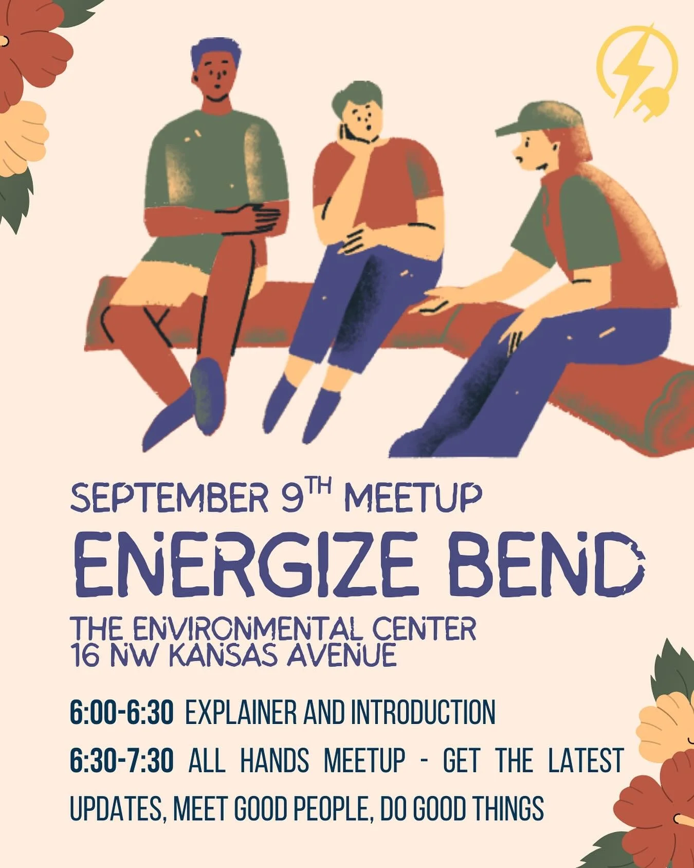 Join us for our September meetup! Dinner (vegetarian Tom Kha Gai) will be provided and all ages are welcome 🍜

If it&rsquo;s your first time joining us or you want a refresher, come at 6:00 for some background on what Energize Bend is and what we ar