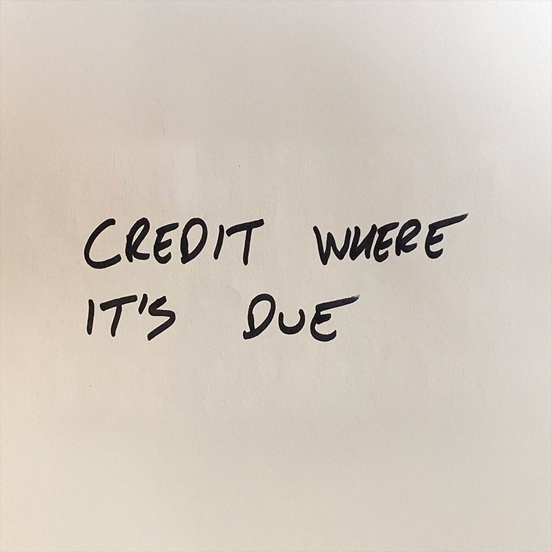 Credit Where It’s Due