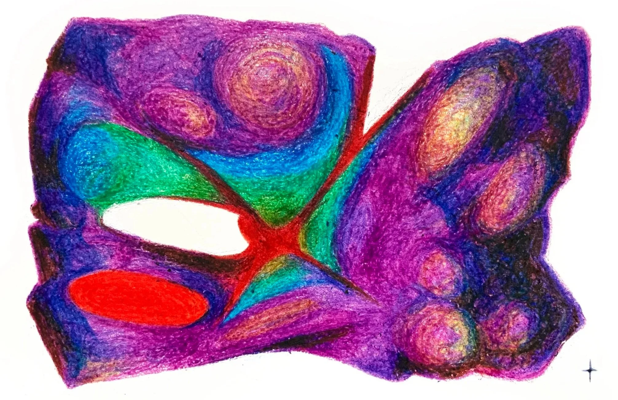 cleave i, 2024, wax on paper, 15 x 11