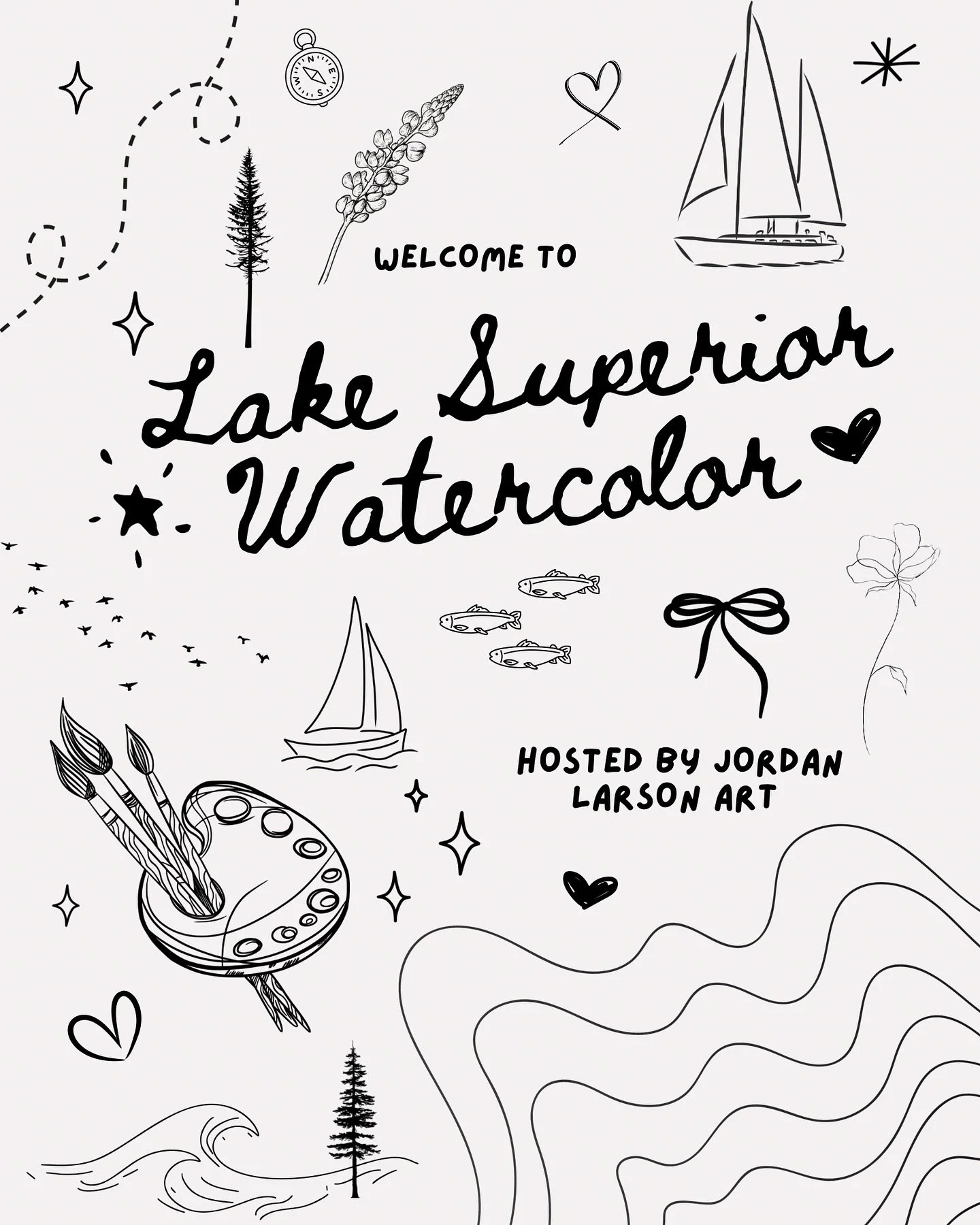 Some Lake Superior watercolor fun at The @tipsymosquito ! If you haven&rsquo;t visited yet, I highly encourage it. It&rsquo;s so fun and so cute!! 

🎄See you for Christmas Cards next week at The Tipsy! 

Classes can be found in my bio! I snuck in a 