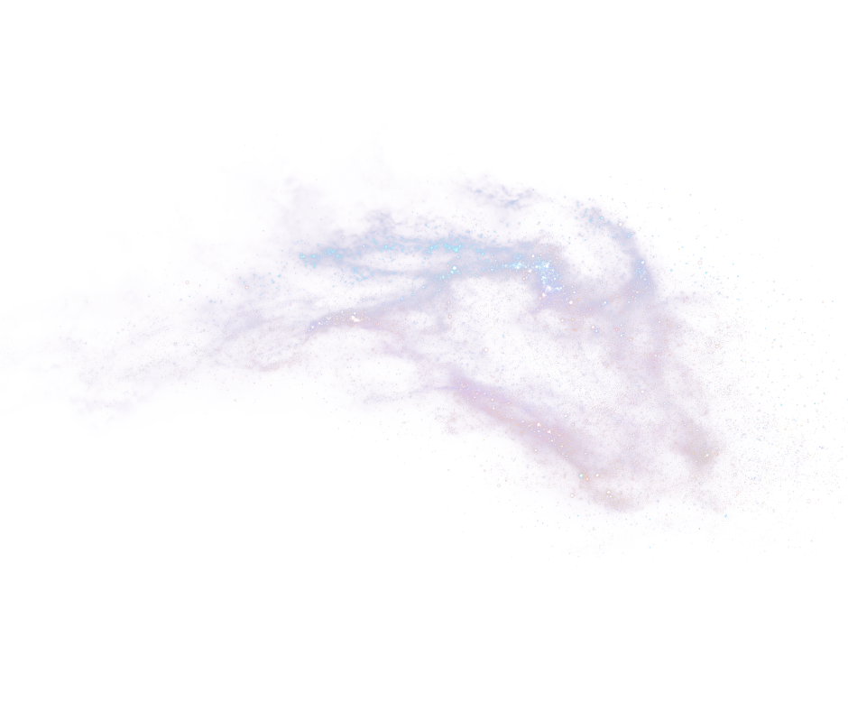 A digitally edited image of a galaxy with shades of purple, pink, and gold, resembling an abstract cloud or nebula.