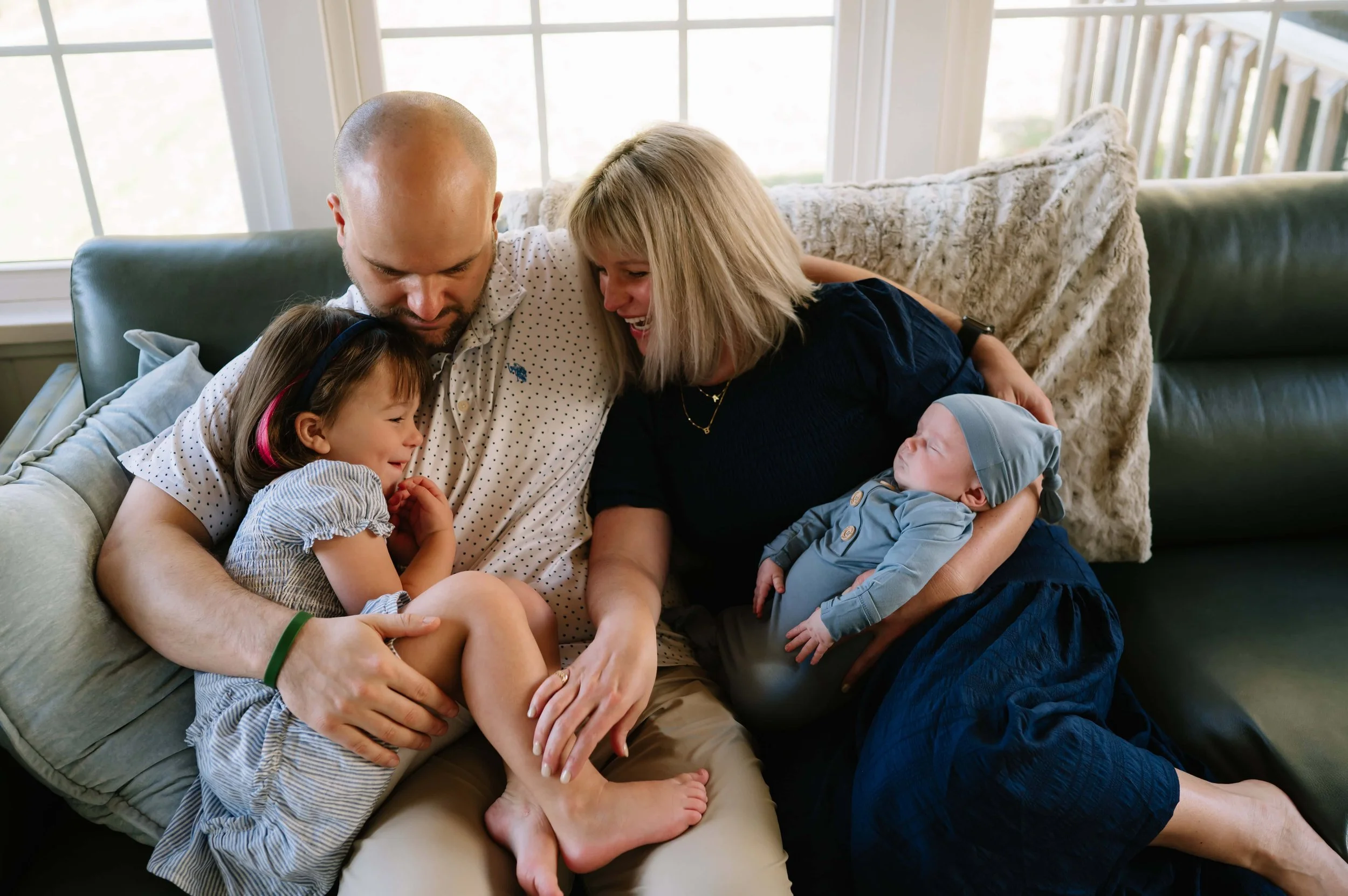 family photos during newborn session