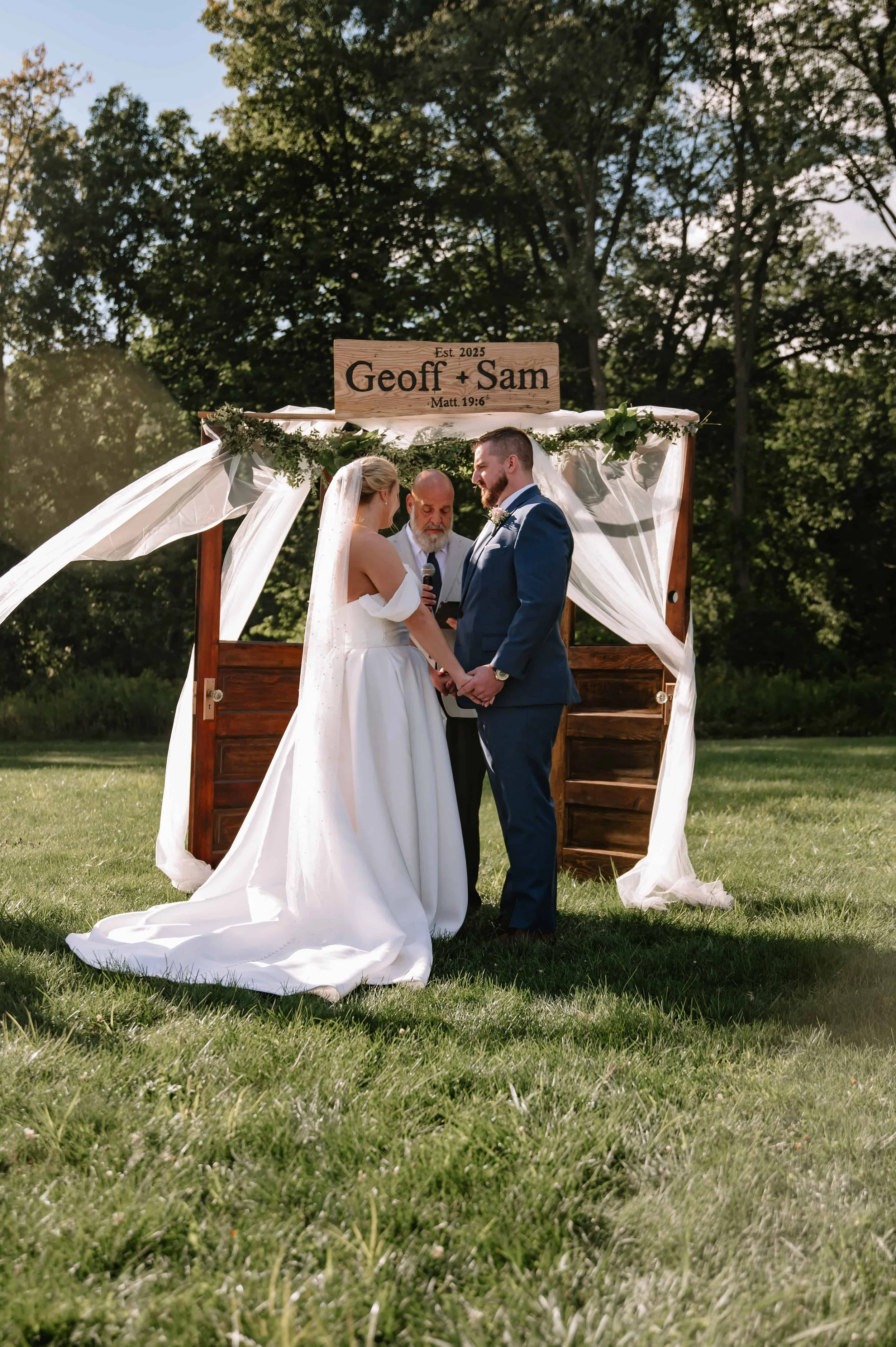 Outdoor summer wedding ceremony