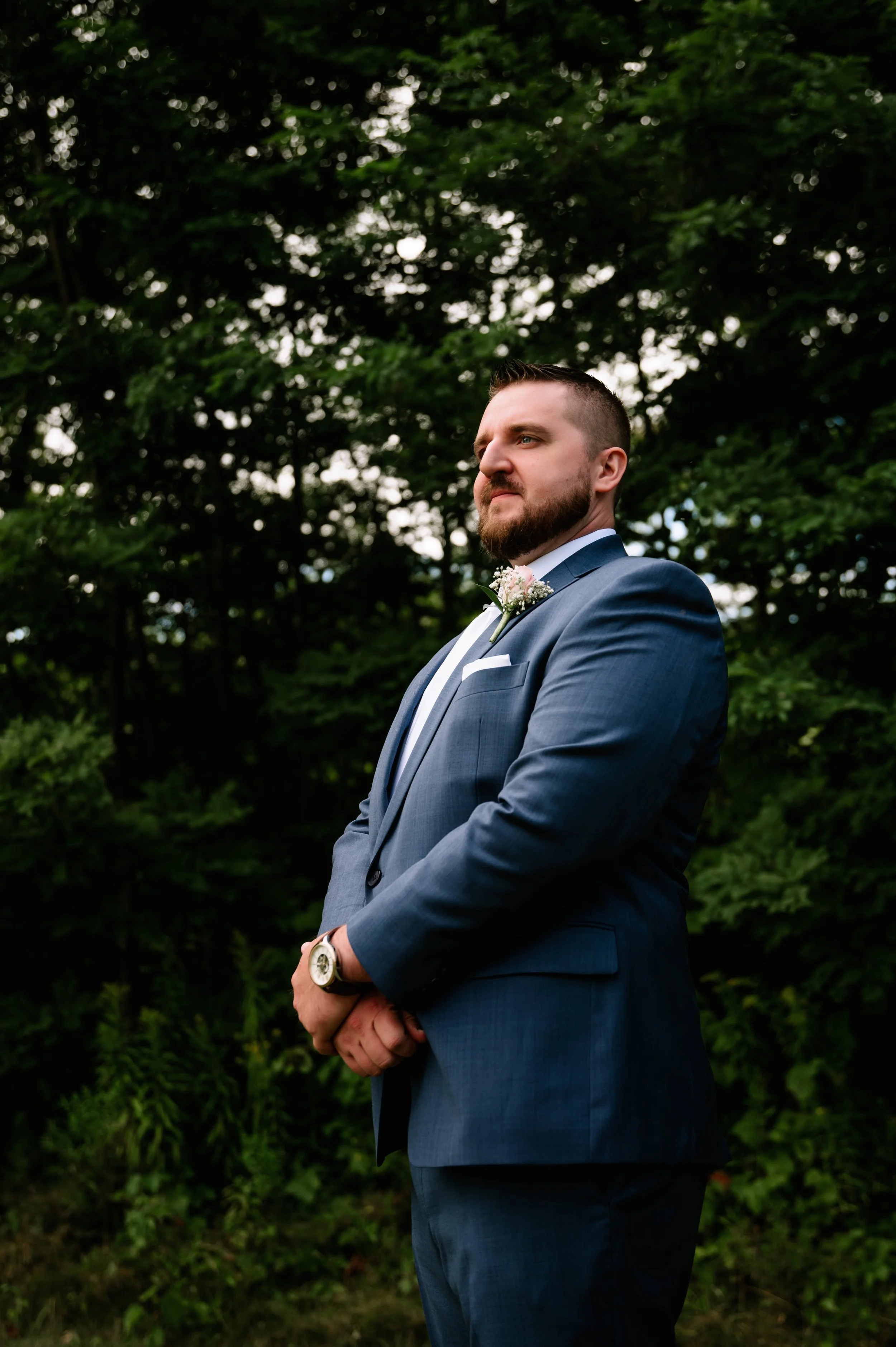 groom portraits before ceremony