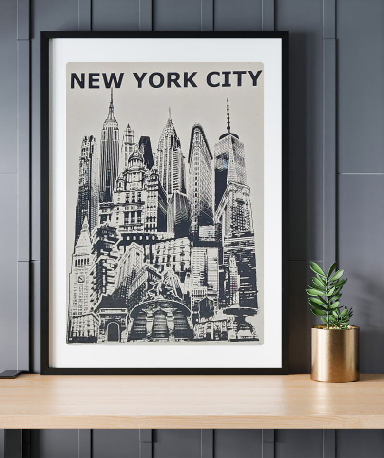 The 'NYC Skyline' Original Graphic Print Poster - Gladiator Art & Apparel