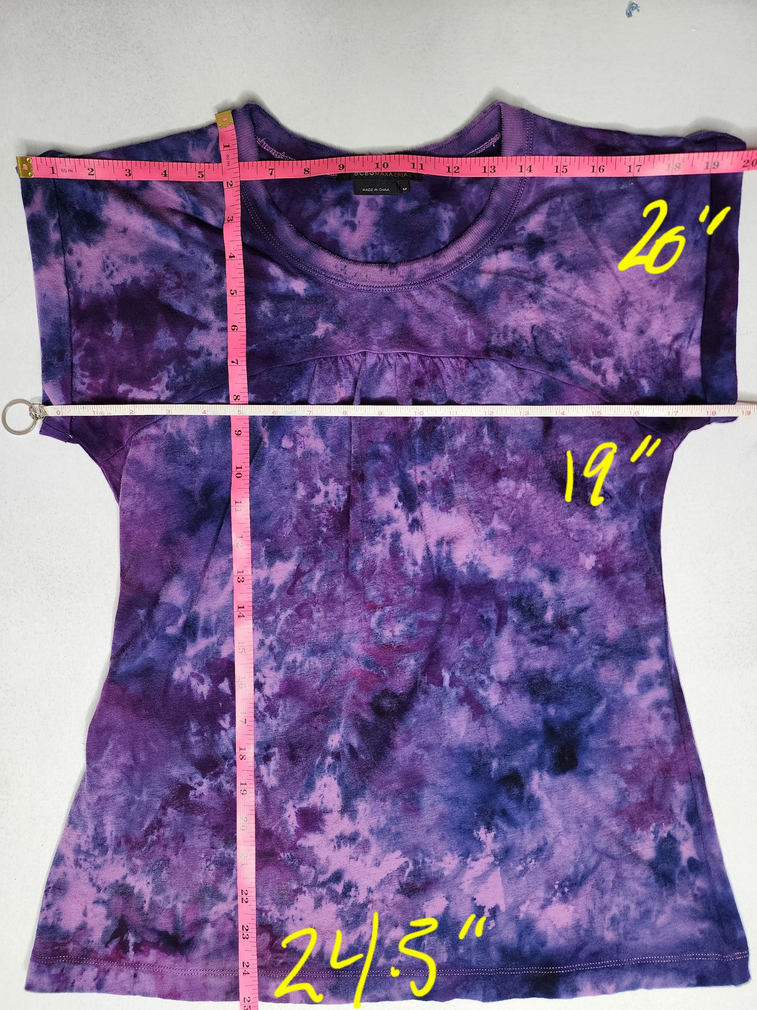 Ice-Dyed, BCBG, T-Shirt. Purple. Size L - Gladiator Art & Apparel