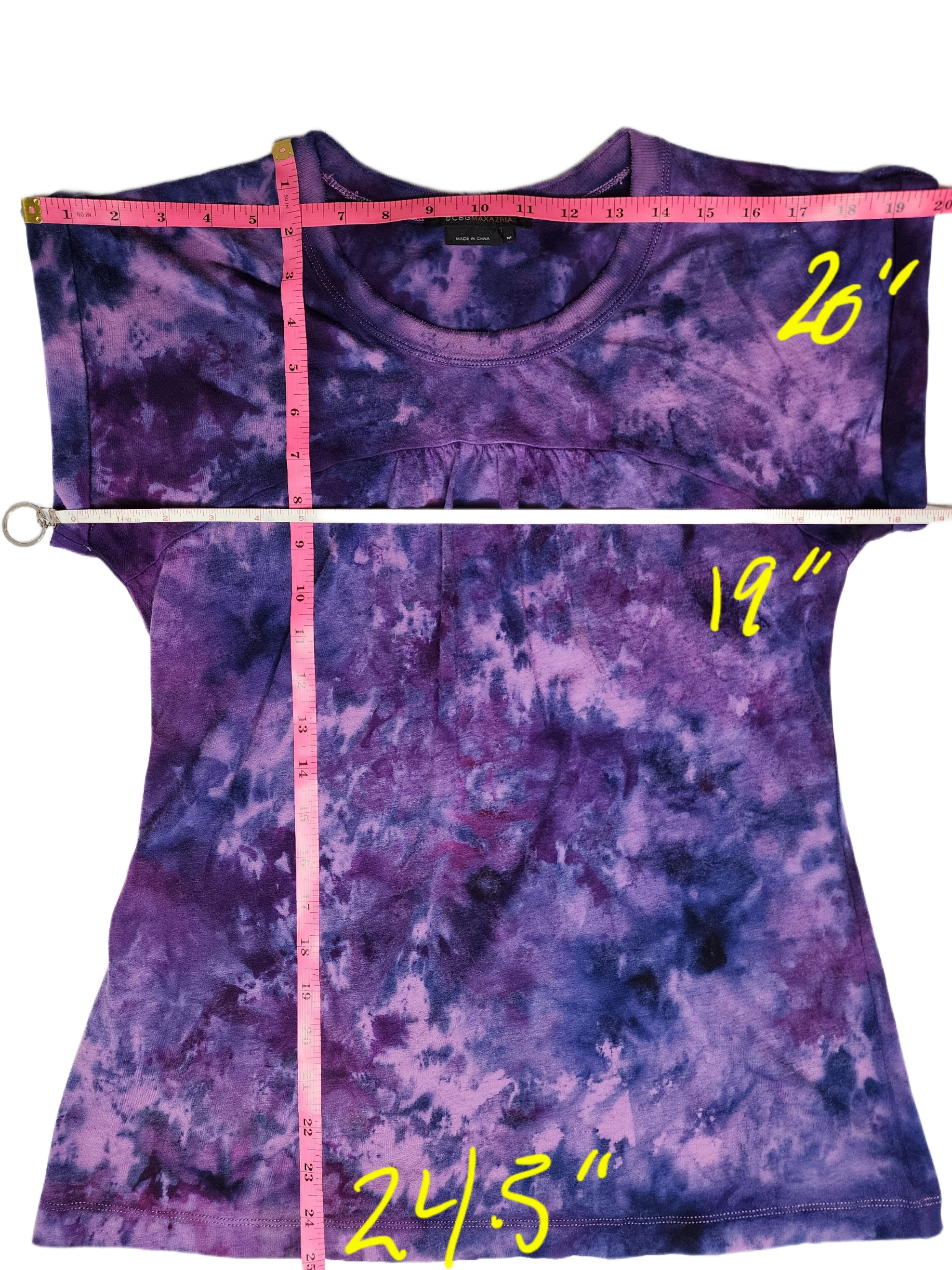 Ice-Dyed, BCBG, T-Shirt. Purple. Size L - Gladiator Art & Apparel