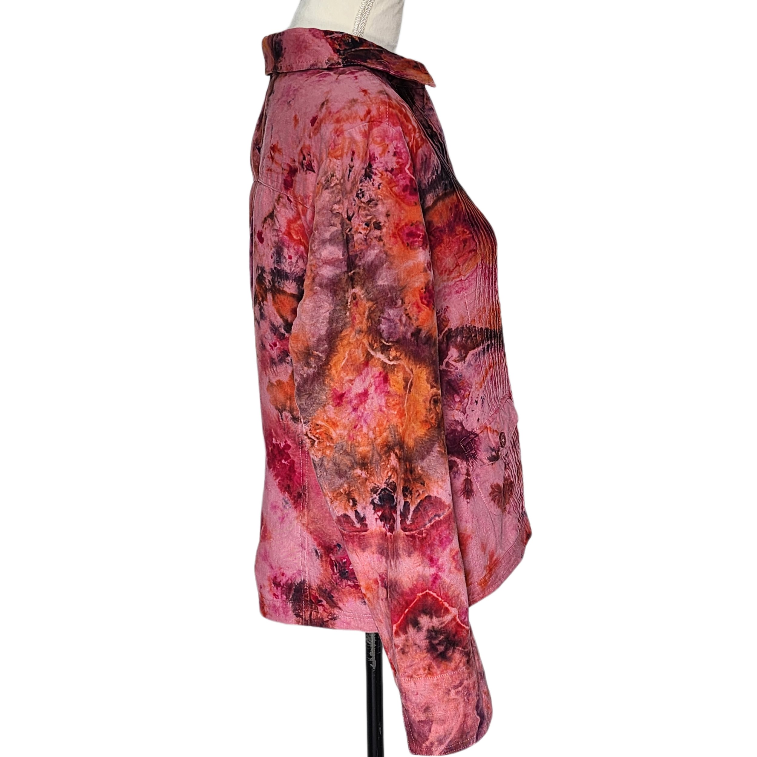 Jones NY, Upcycled, Ice Tie-Dyed, Linen Blazer. Size: L - Gladiator Art & Apparel