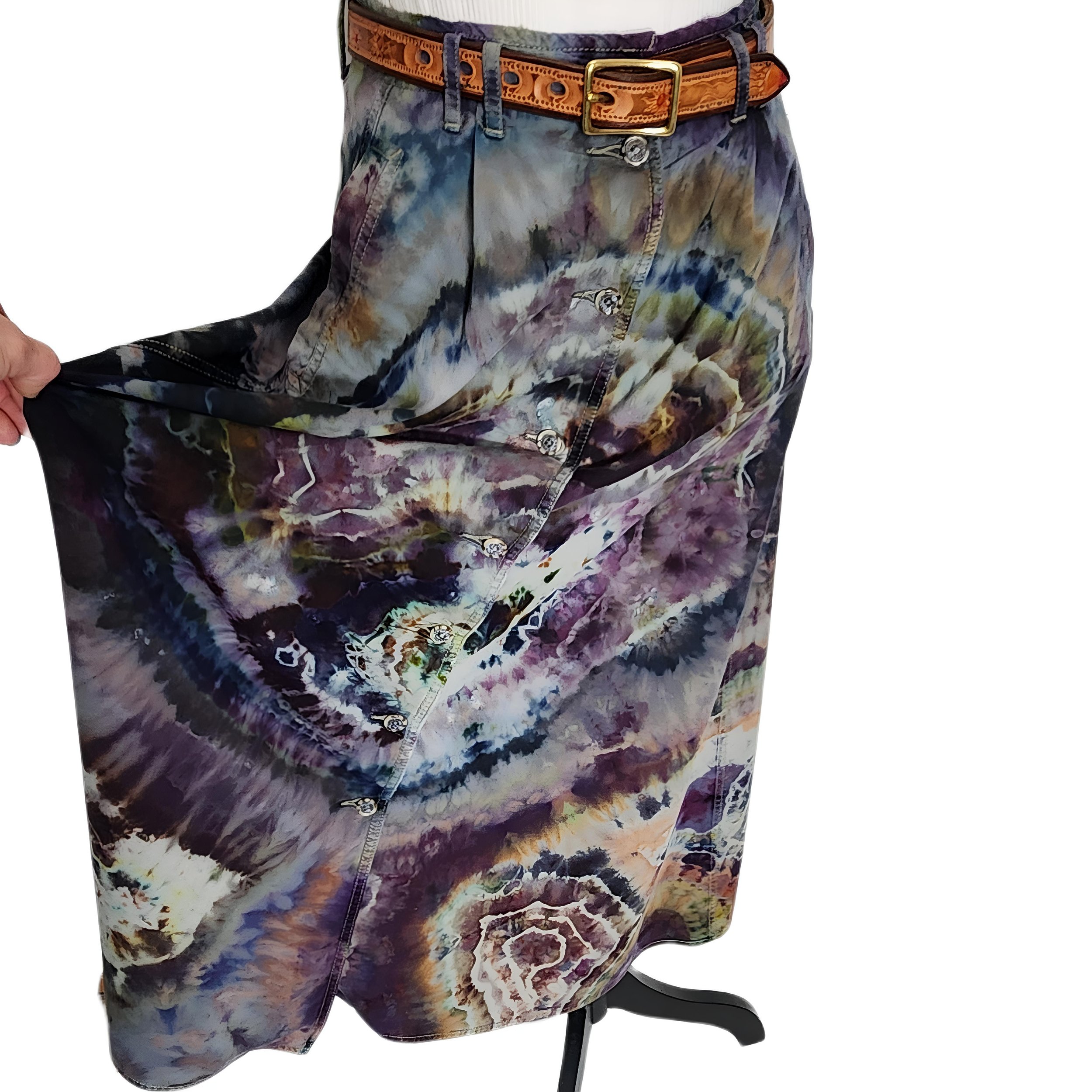 Upcycled, Liz Claiborne, Tie-Dyed Vintage, A-Line Skirt. Size 6 - Gladiator Art & Apparel