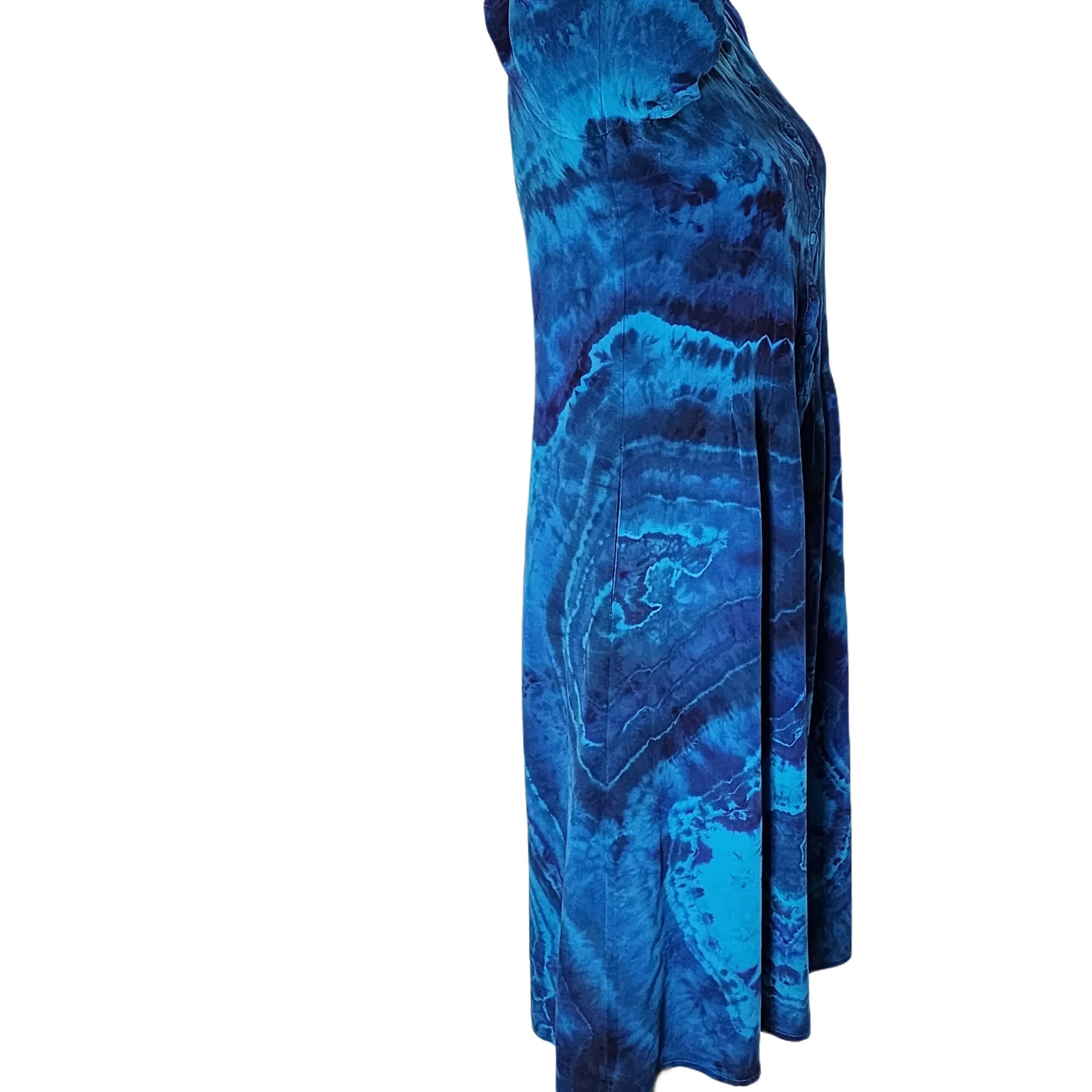 Cassis. Vintage, Upcycled 100% Silk Tie Dye Dress. Size 6 - Gladiator Art & Apparel
