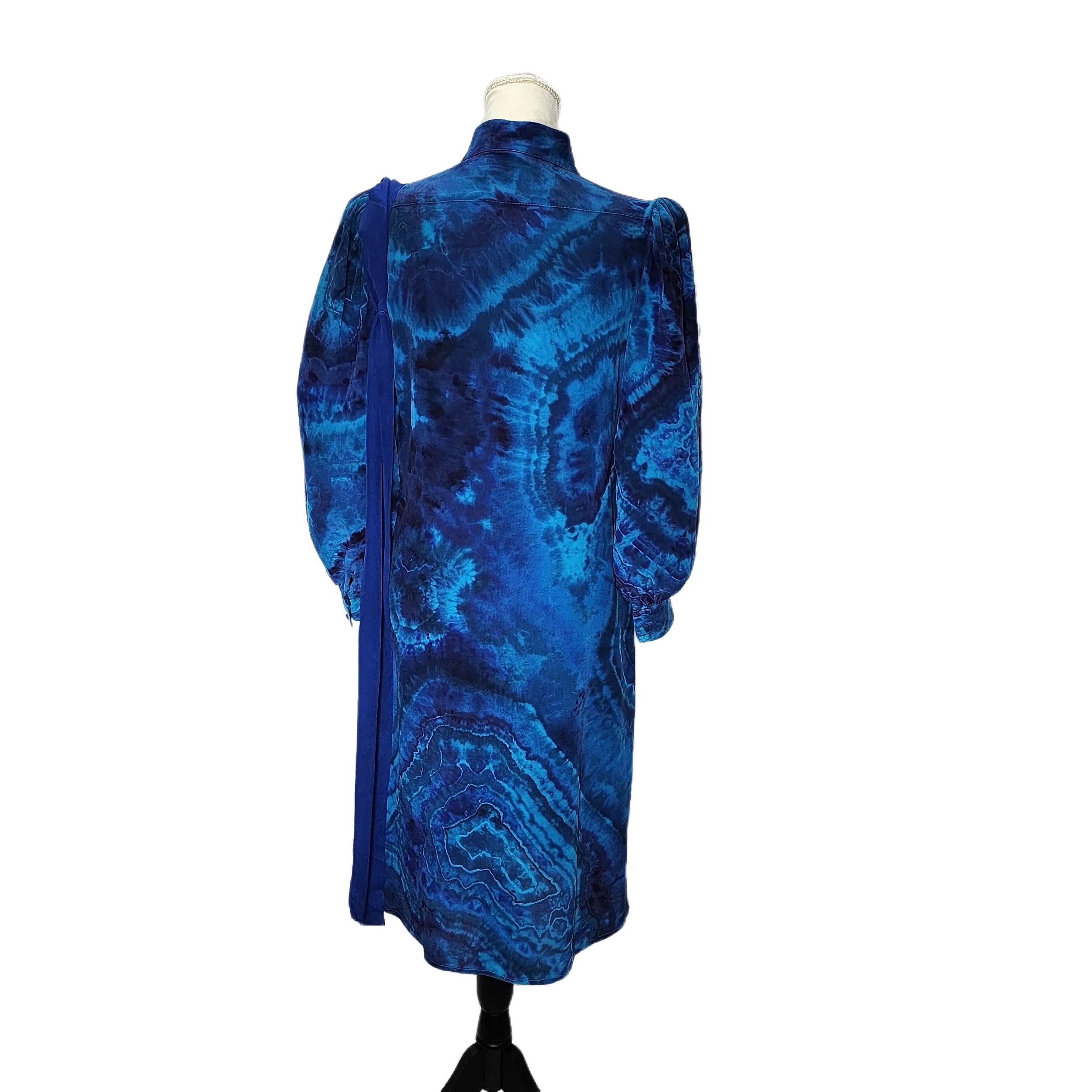 Cassis. Vintage, Upcycled 100% Silk Tie Dye Dress. Size 6 - Gladiator Art & Apparel