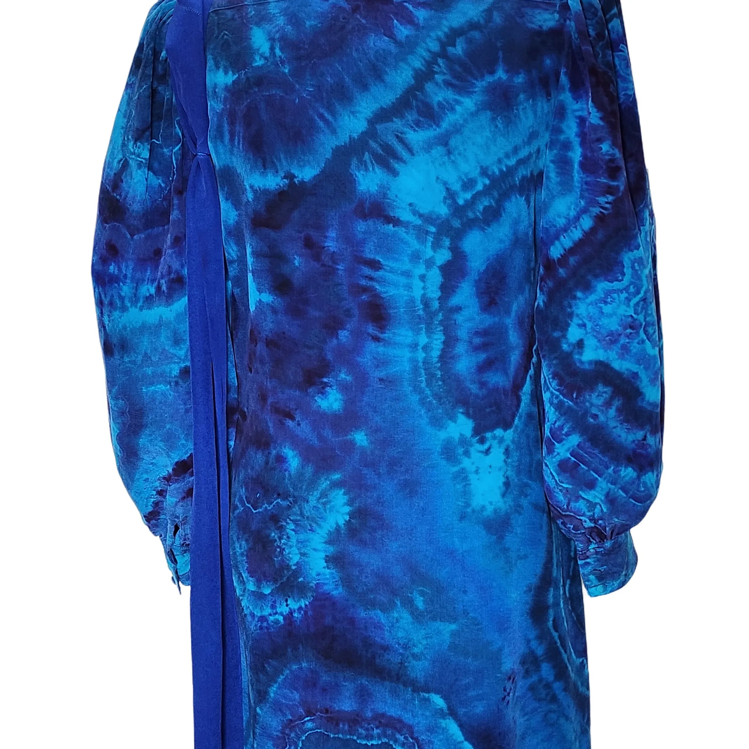 Cassis. Vintage, Upcycled 100% Silk Tie Dye Dress. Size 6 - Gladiator Art & Apparel