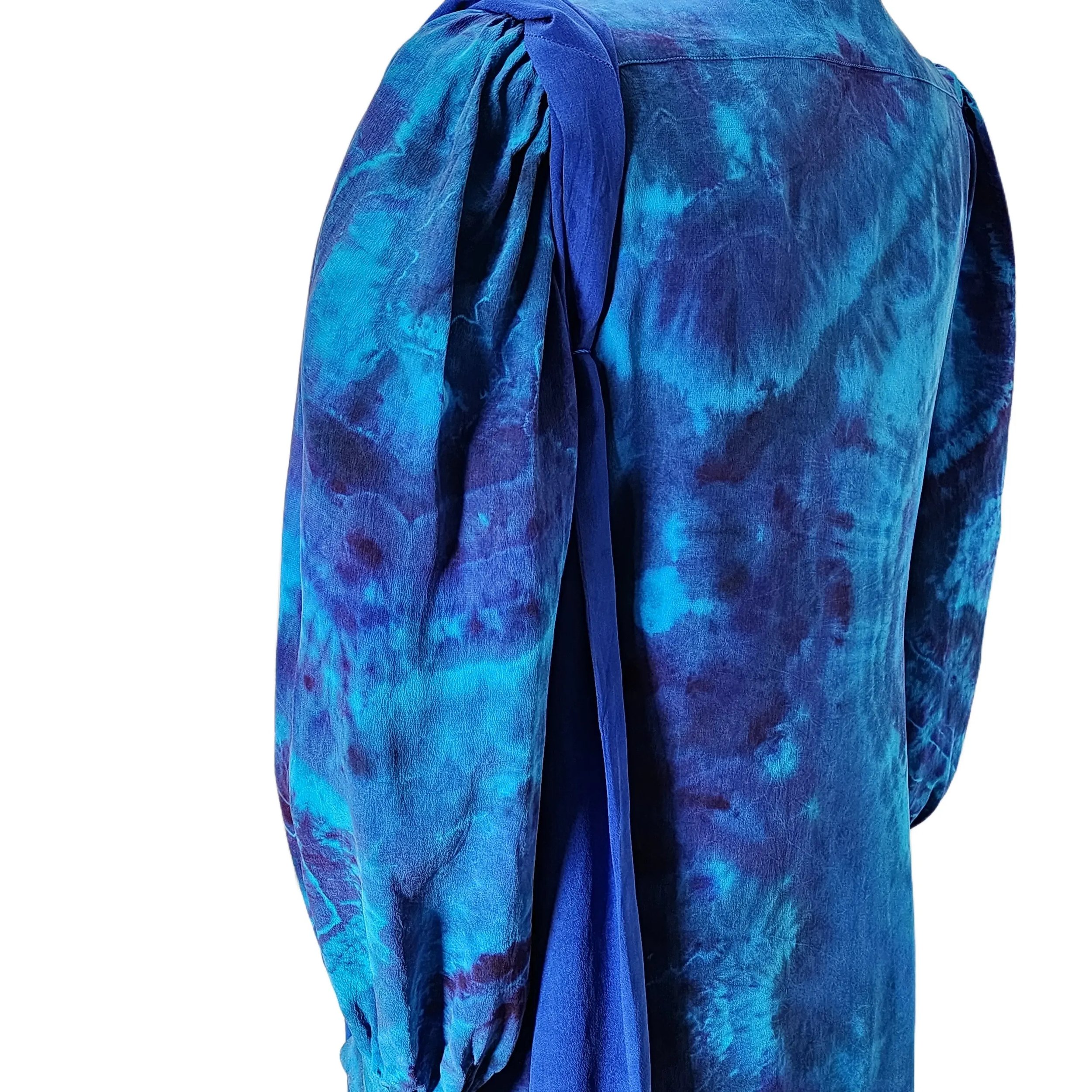 Cassis. Vintage, Upcycled 100% Silk Tie Dye Dress. Size 6 - Gladiator Art & Apparel