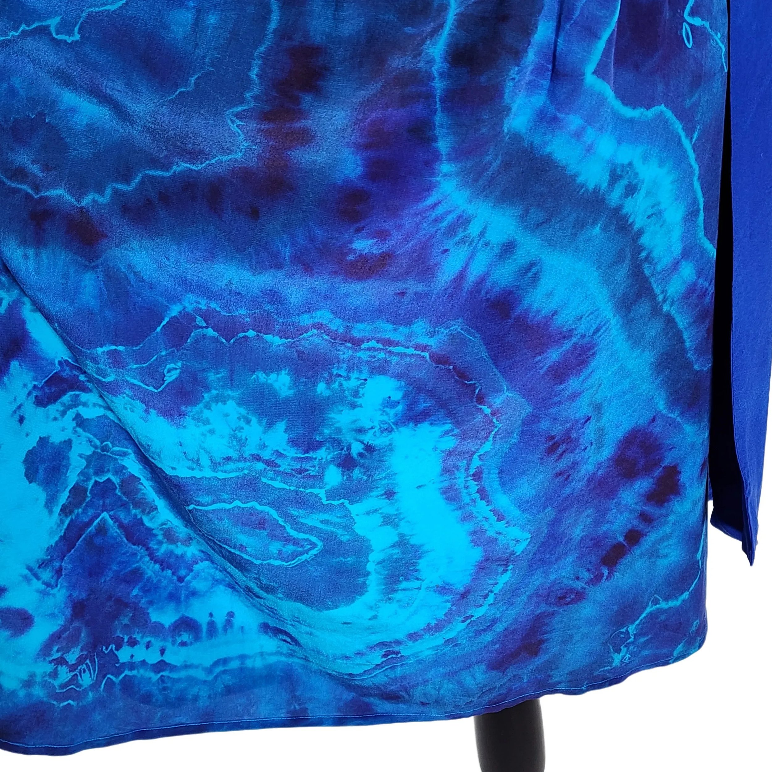 Cassis. Vintage, Upcycled 100% Silk Tie Dye Dress. Size 6 - Gladiator Art & Apparel