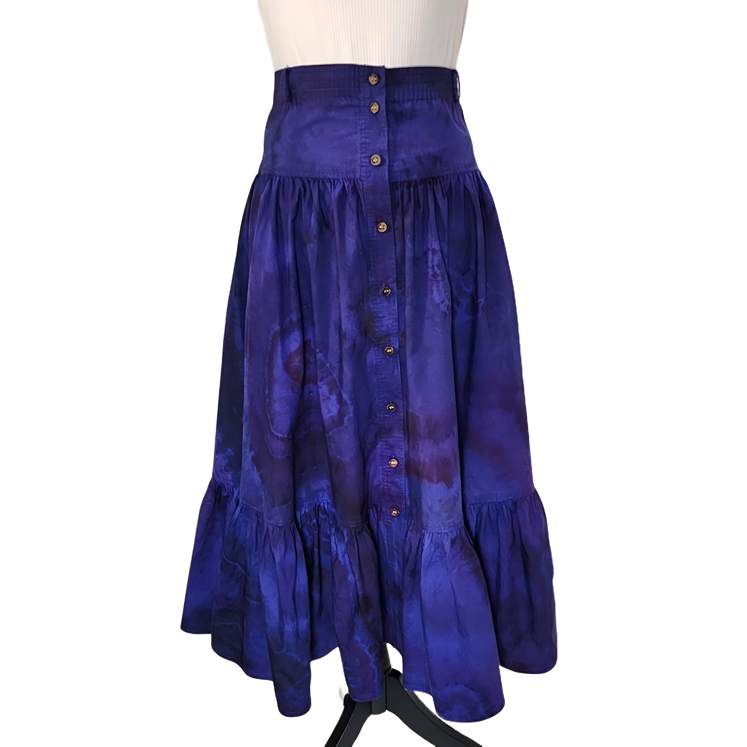 Upcycled, Liz Claiborne, Tie-Dyed Tiered A-Line Skirt. Size 10 - Gladiator Art & Apparel