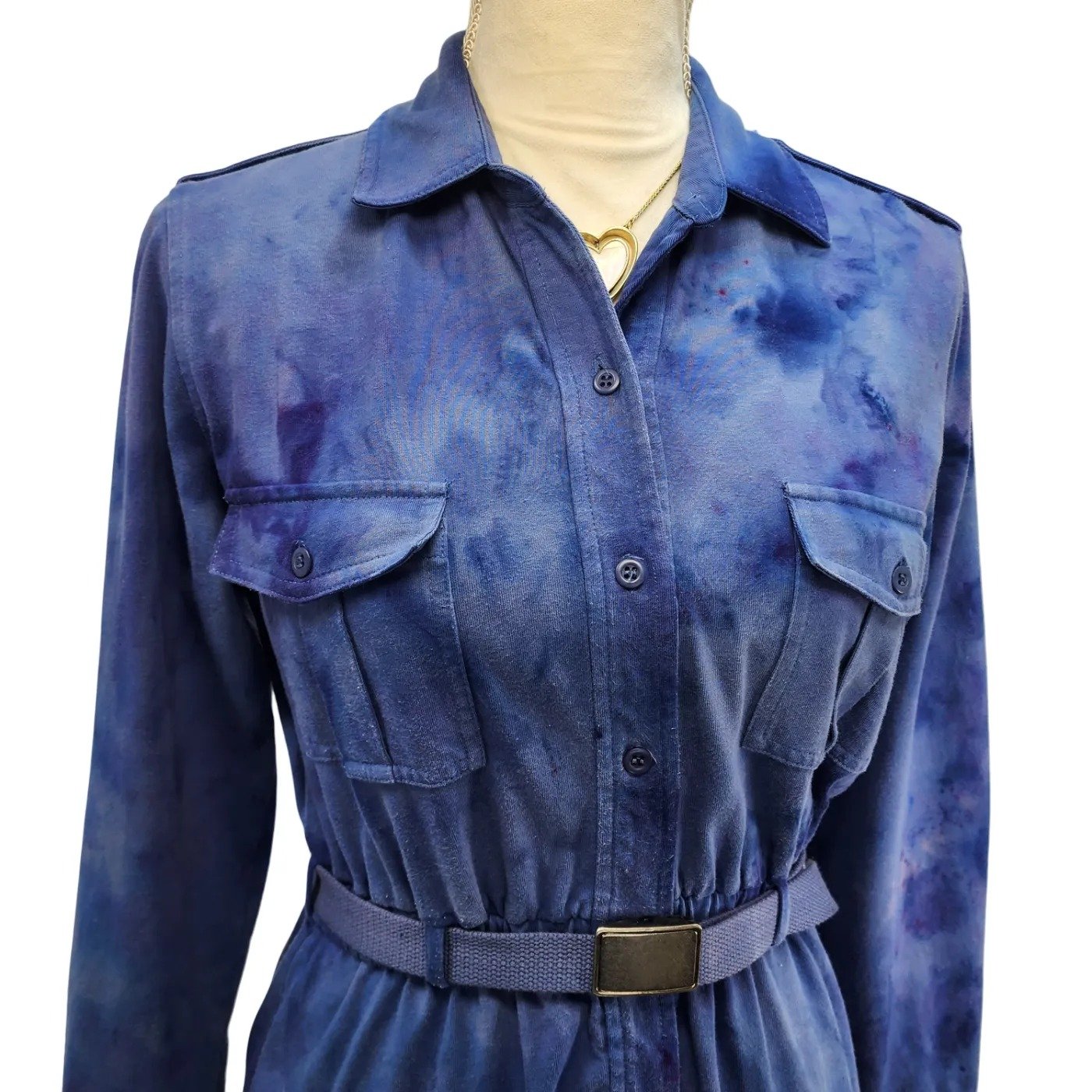 Upcycled, 90s Tie-Dyed, Long Sleeve Dress. Size: 4/6 - Gladiator Art & Apparel