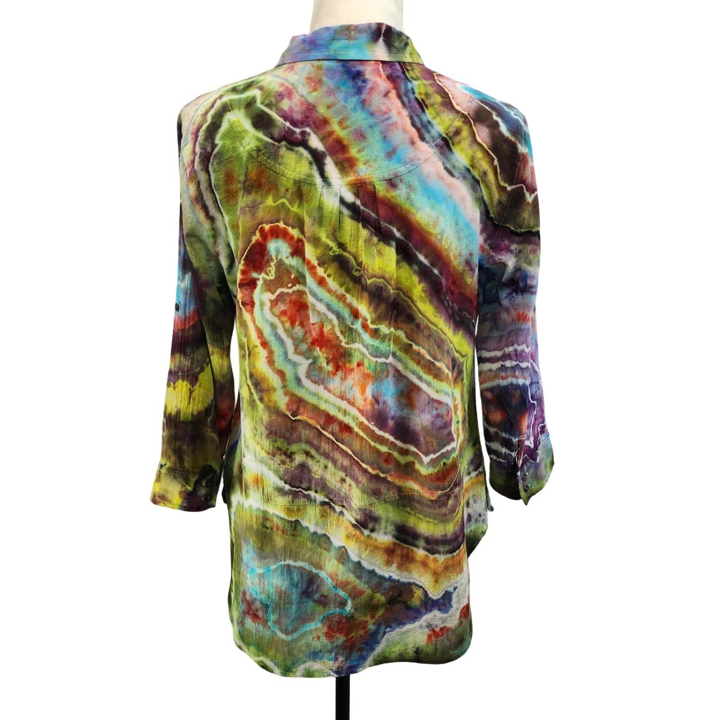 Reworked, Multi Color Tie Dye Tunic w Geodes. Size M sqr line.jpeg