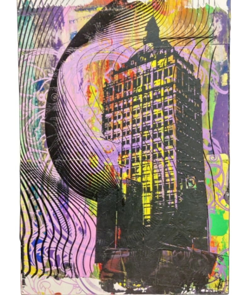 'The Gohone' Screen Printed Monoprint Poster of Kodak Building - Gladiator Art & Apparel