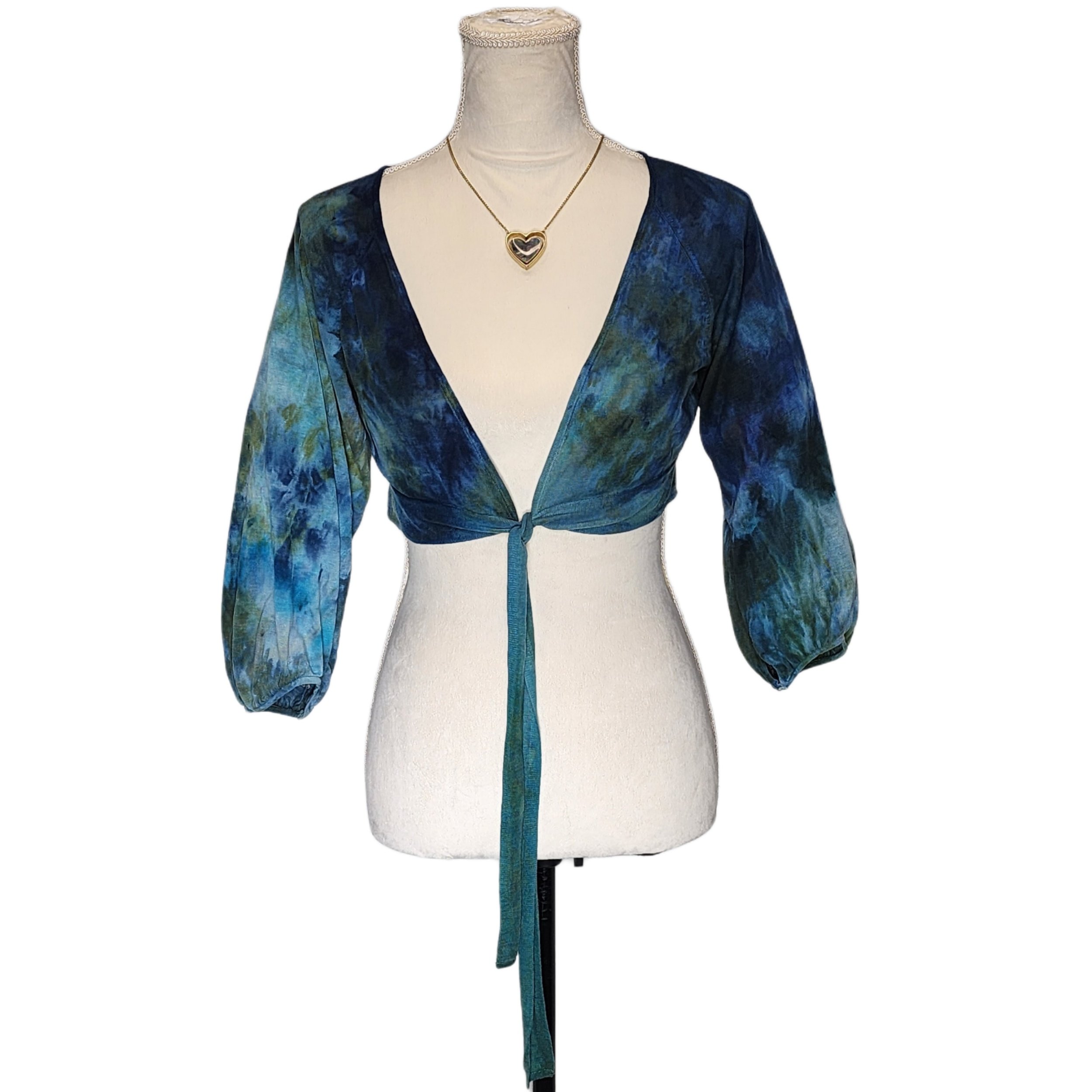 BCBG' Upcycled Tie-Dye Cropped Top Size: L - Gladiator Art & Apparel