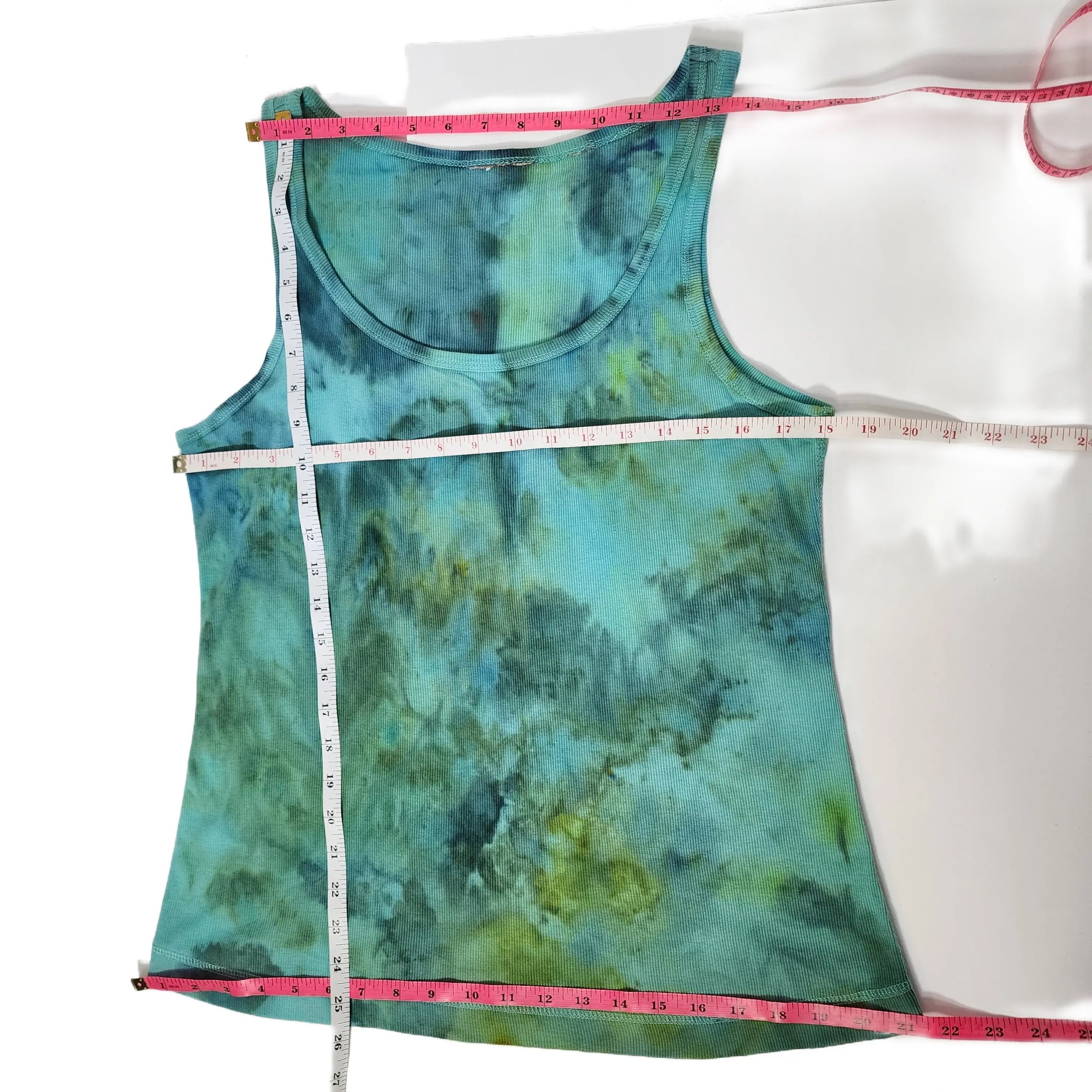 Upcycled, Ice Dyed Cotton Tank Top. Size XL - Gladiator Art & Apparel