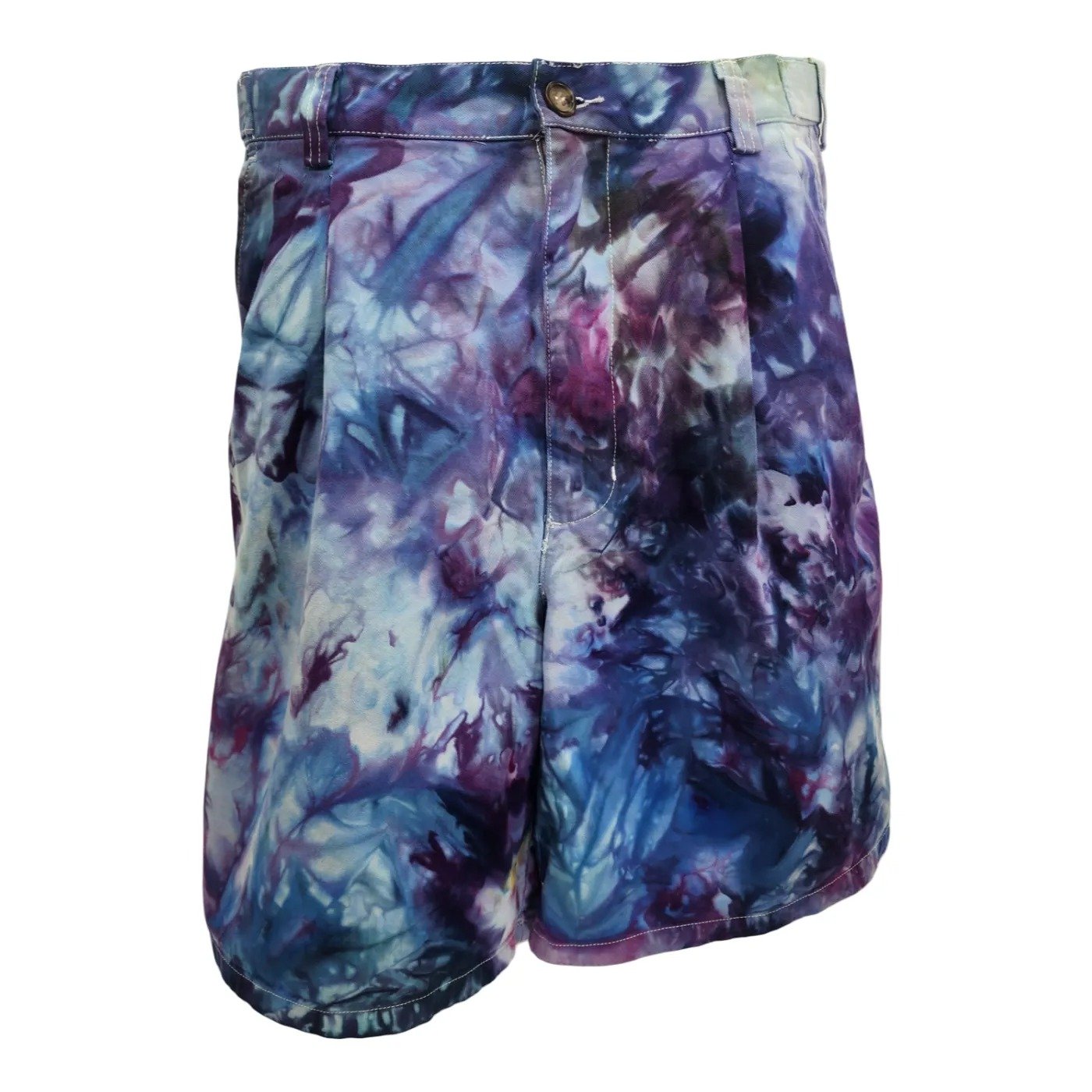 IZOD. Men's, Vintage, Upcycled Tie-Dye Pleated Shorts. Size: 34 - Gladiator Art & Apparel