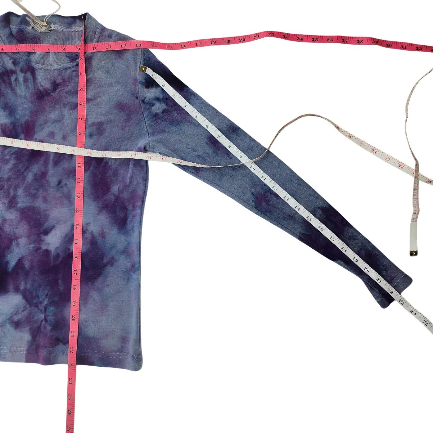 Upcycled, 'Democracy' Tie-Dye Long Sleeve Top. Size: S - Gladiator Art & Apparel