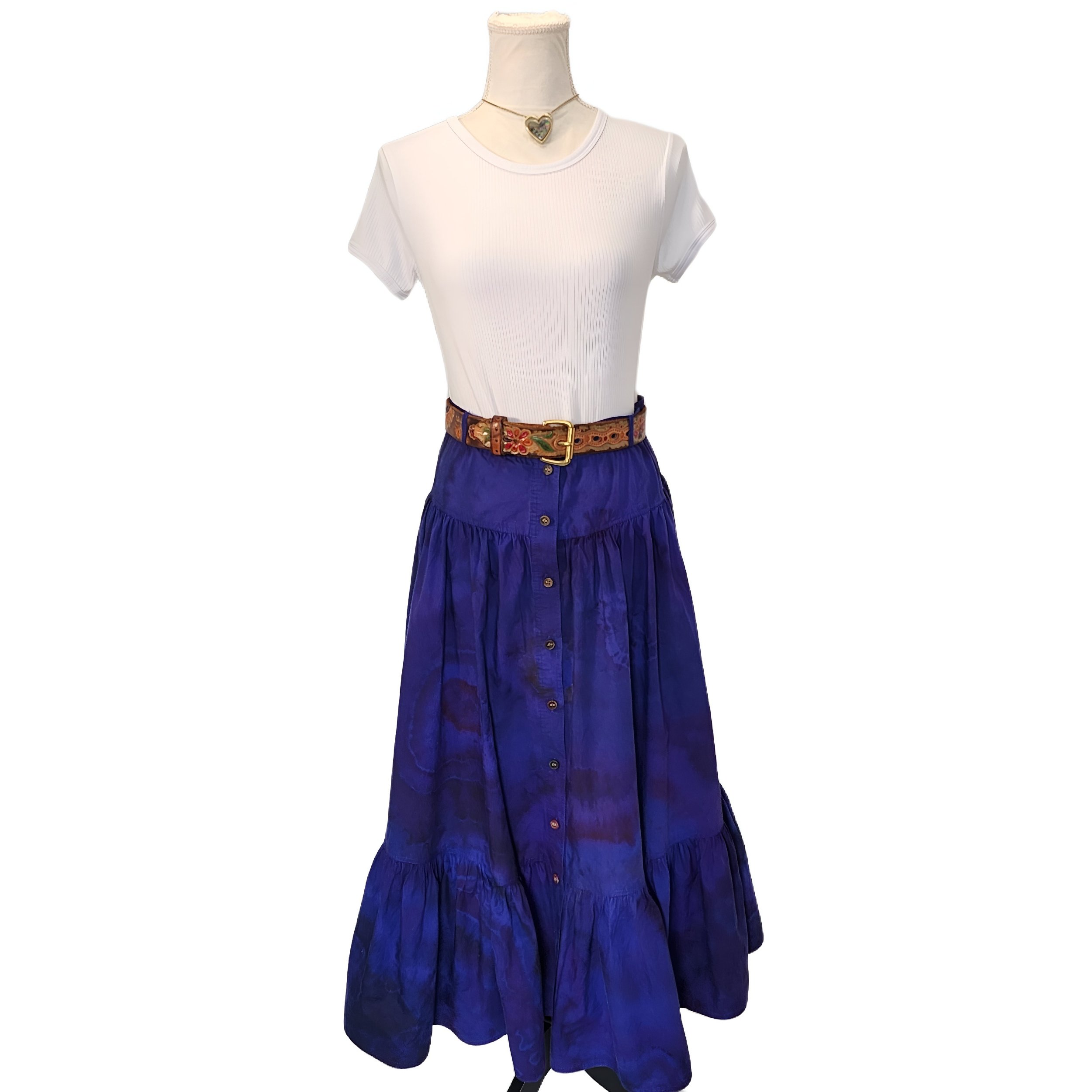 Upcycled, Liz Claiborne, Tie-Dyed Tiered A-Line Skirt. Size 10 - Gladiator Art & Apparel