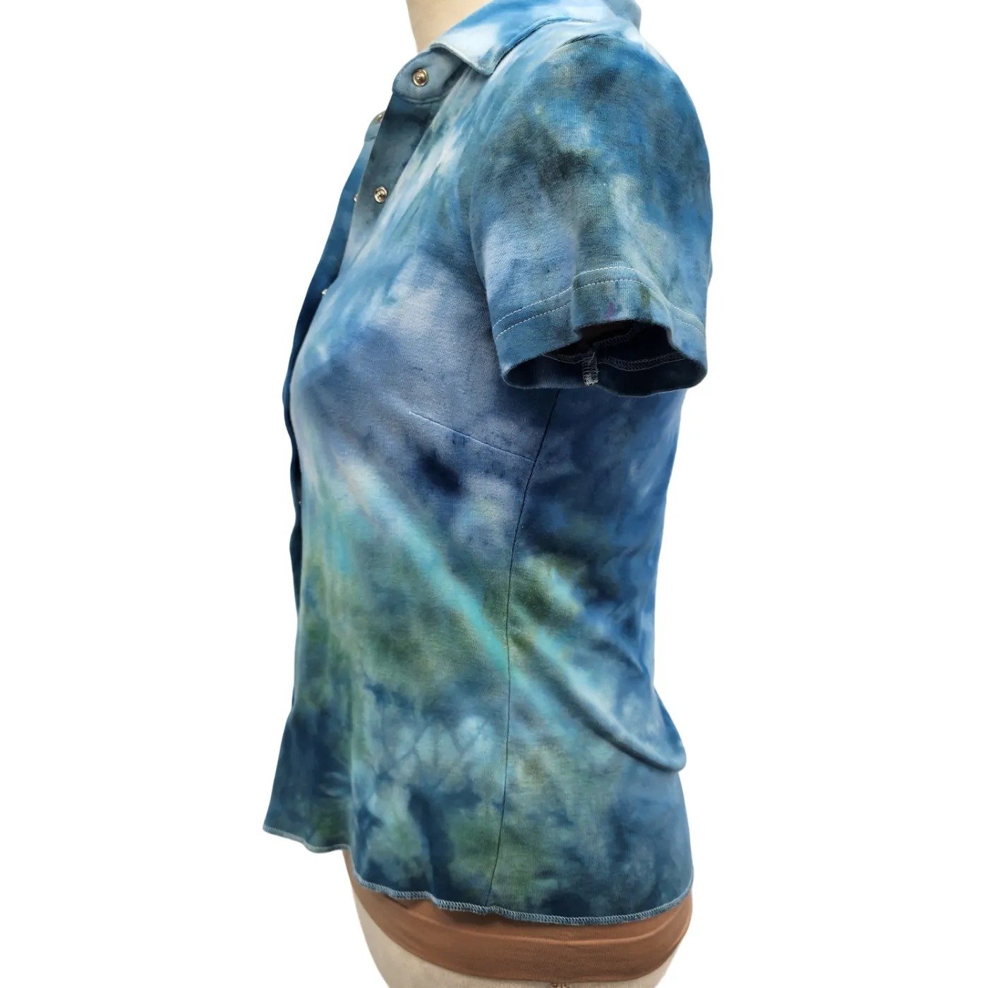 Rafaella. Upcycled, Tie-Dyed Short Sleeve Top. Size: Small - Gladiator Art & Apparel
