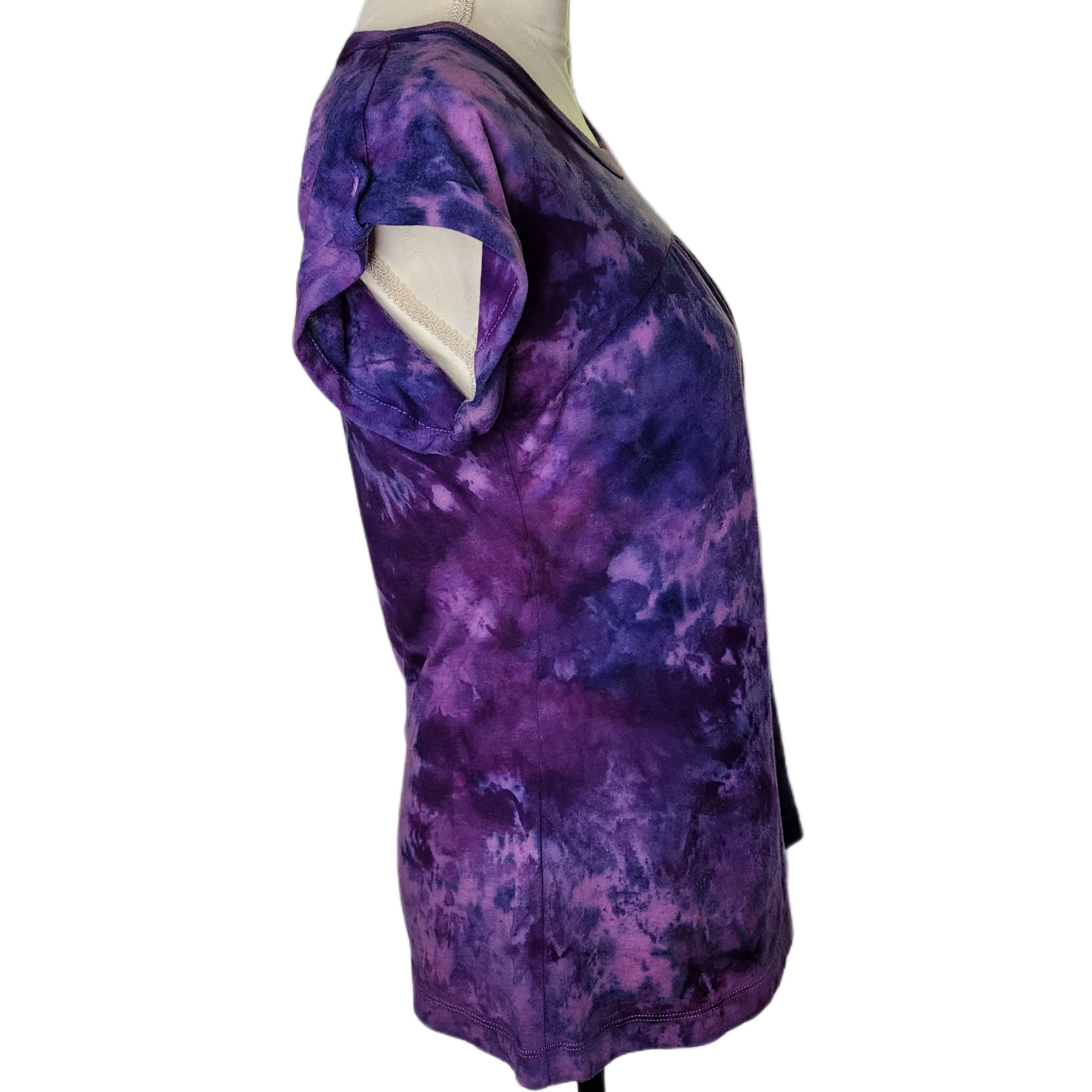 Ice-Dyed, BCBG, T-Shirt. Purple. Size L - Gladiator Art & Apparel