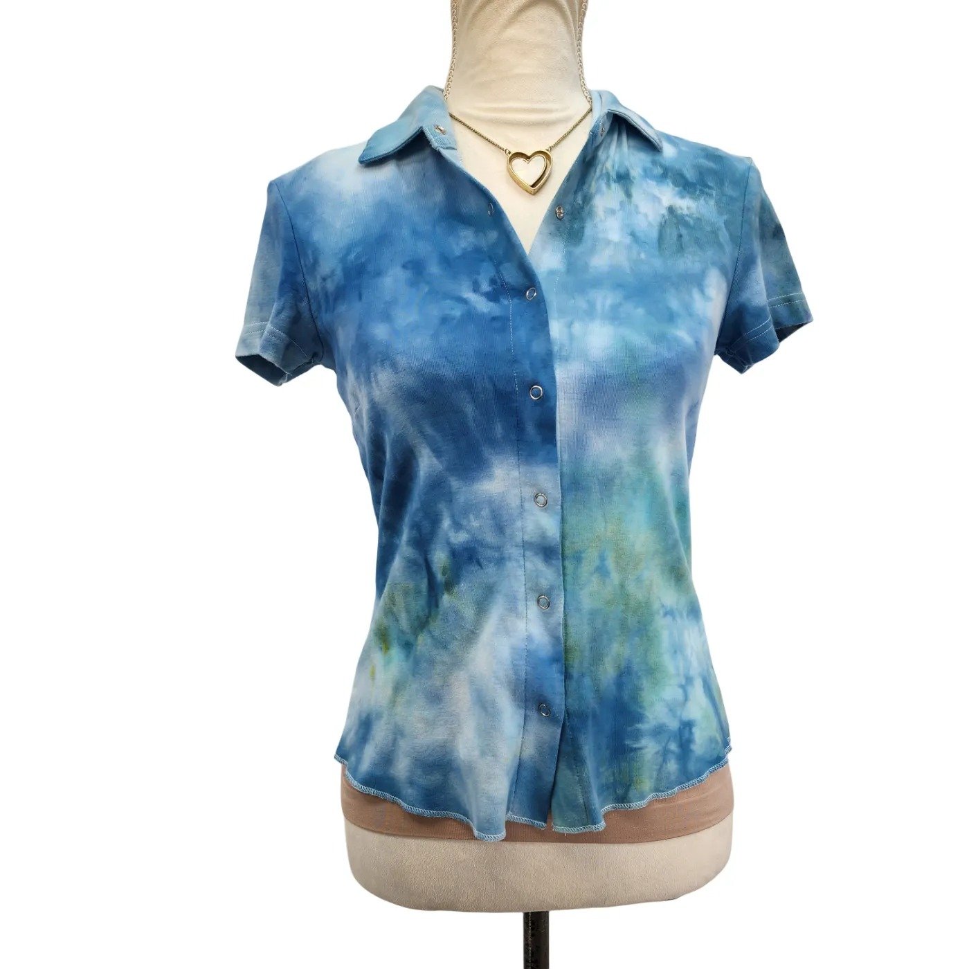 Rafaella. Upcycled, Tie-Dyed Short Sleeve Top. Size: Small - Gladiator Art & Apparel