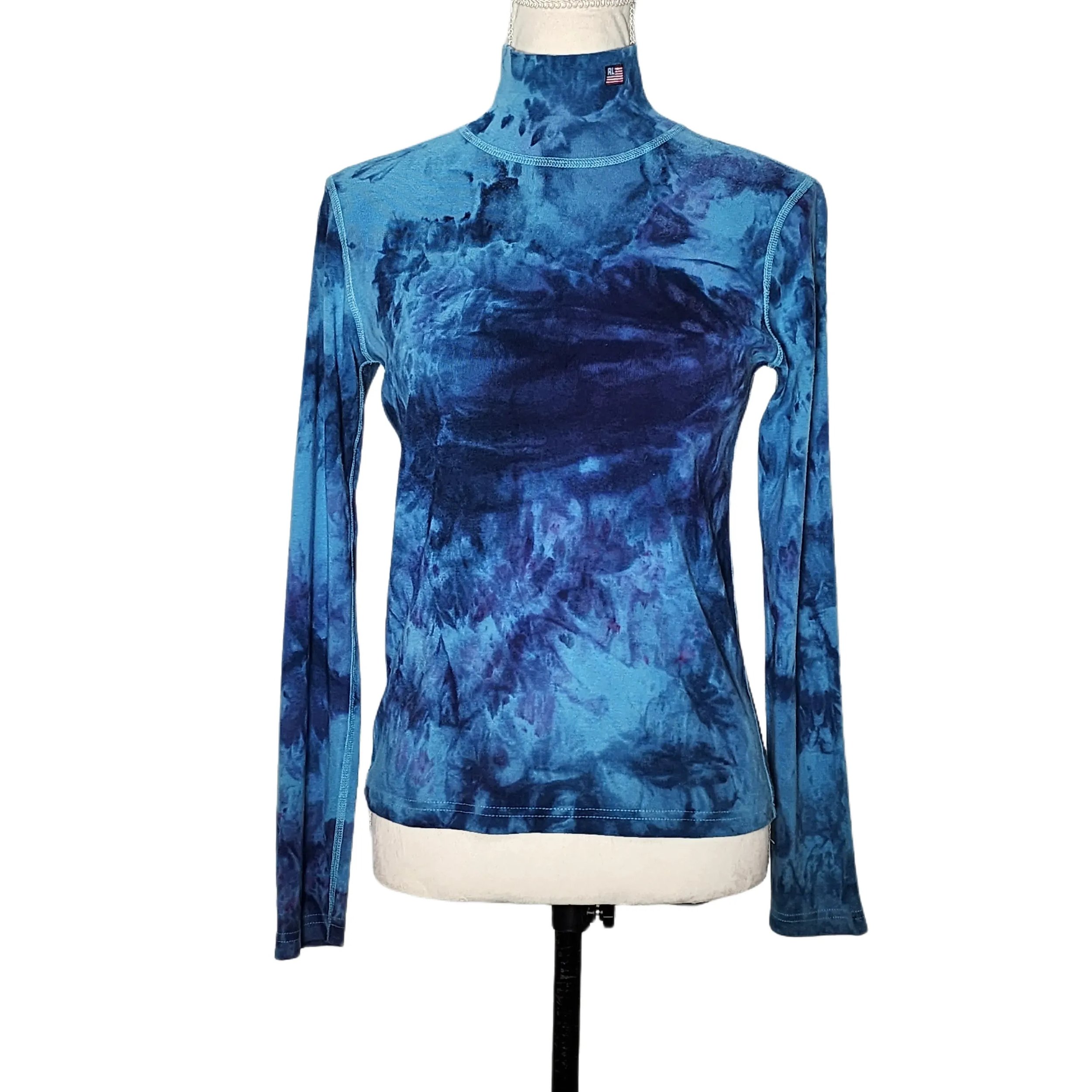 Ralph Lauren, Upcycled Tie Dyed Mock Turtleneck. Size: M - Gladiator Art & Apparel