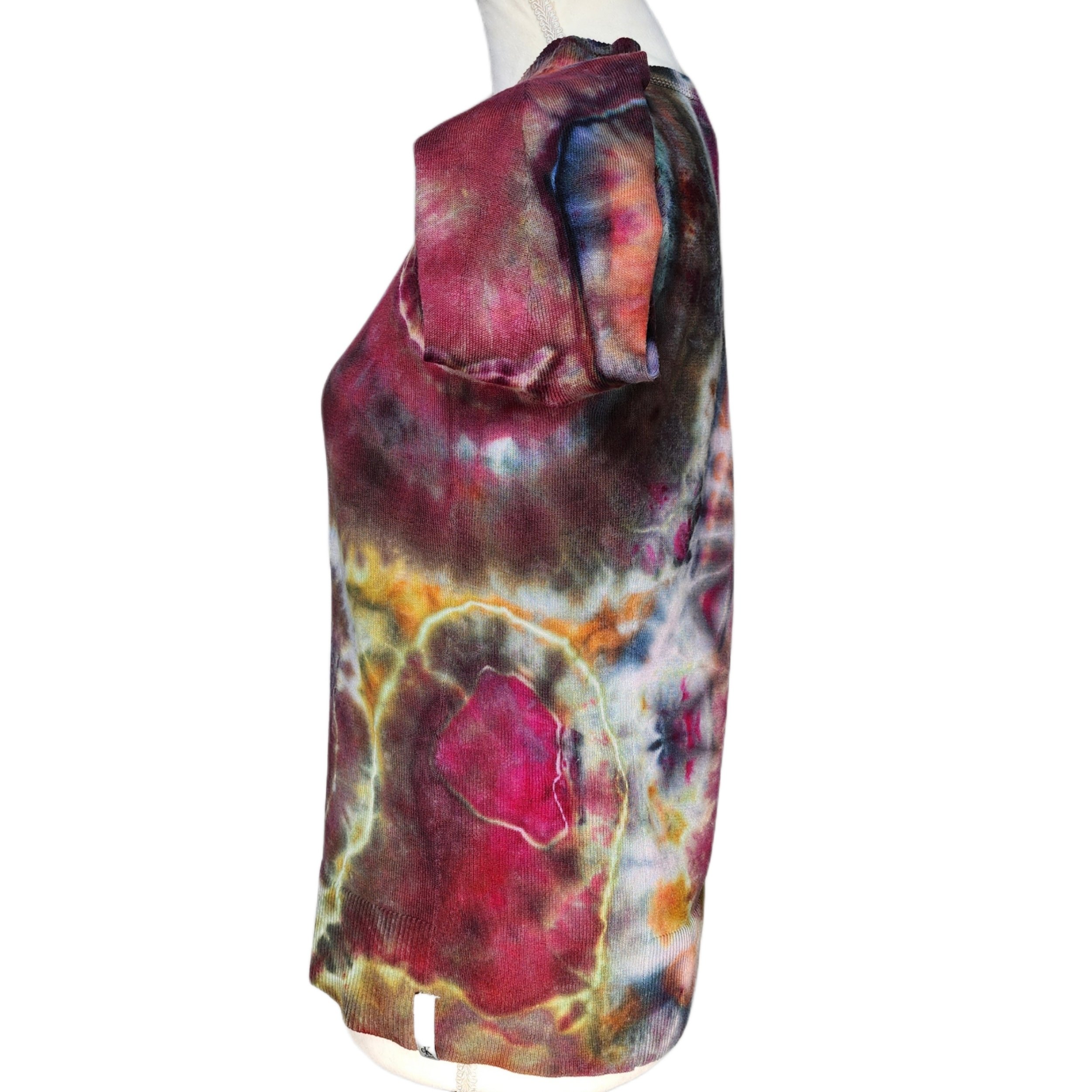 Upcycled, 'Calvin Klein' Tie-Dyed 3/4 Length Sleeve Sweater. Size M - Gladiator Art & Apparel