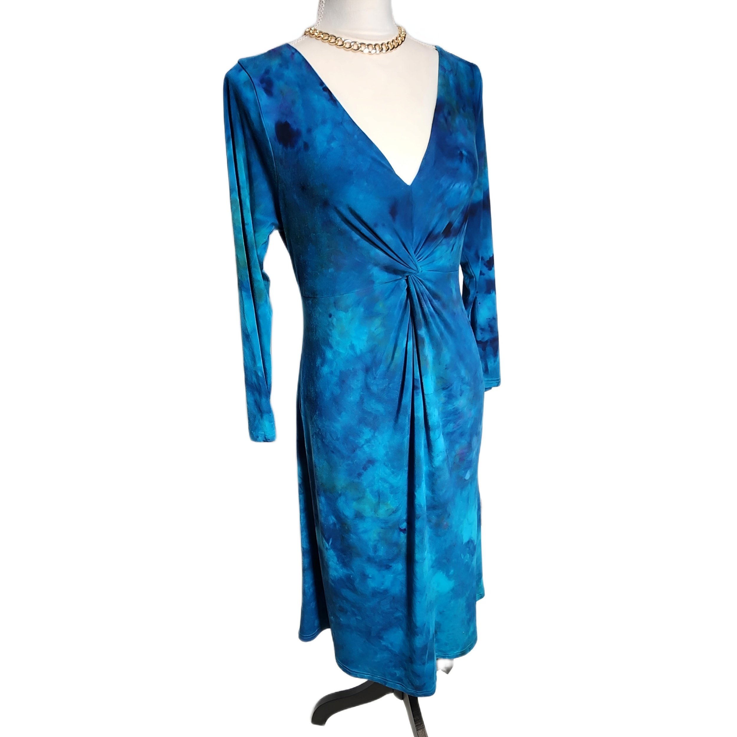 Upcycled, 'Liz Lange', Ice Tie Dyed, Knee Length Dress. Size: L - Gladiator Art & Apparel