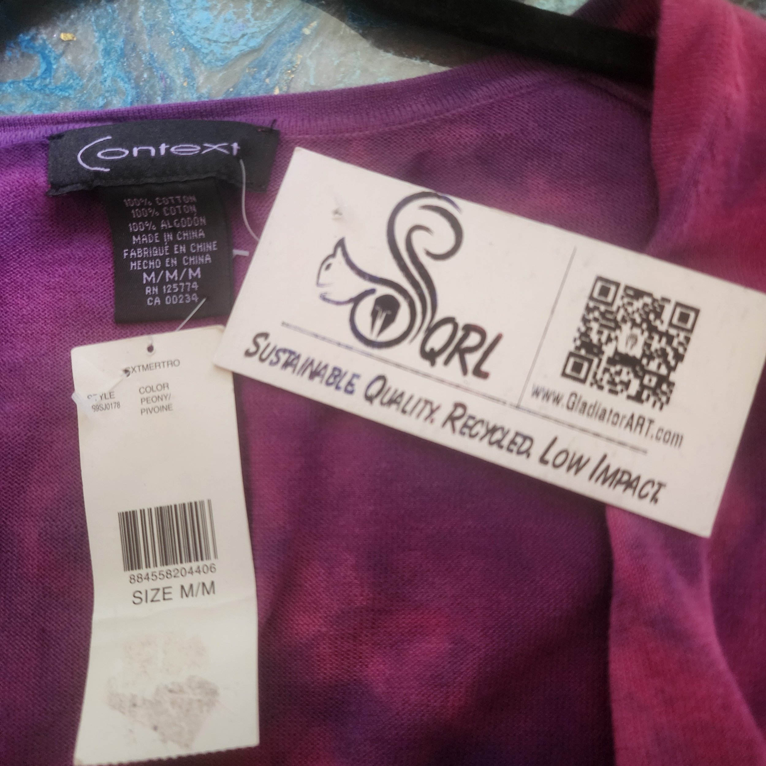 Upcycled, Tie Dye Cardigan Sweater. Size Medium - Gladiator Art & Apparel