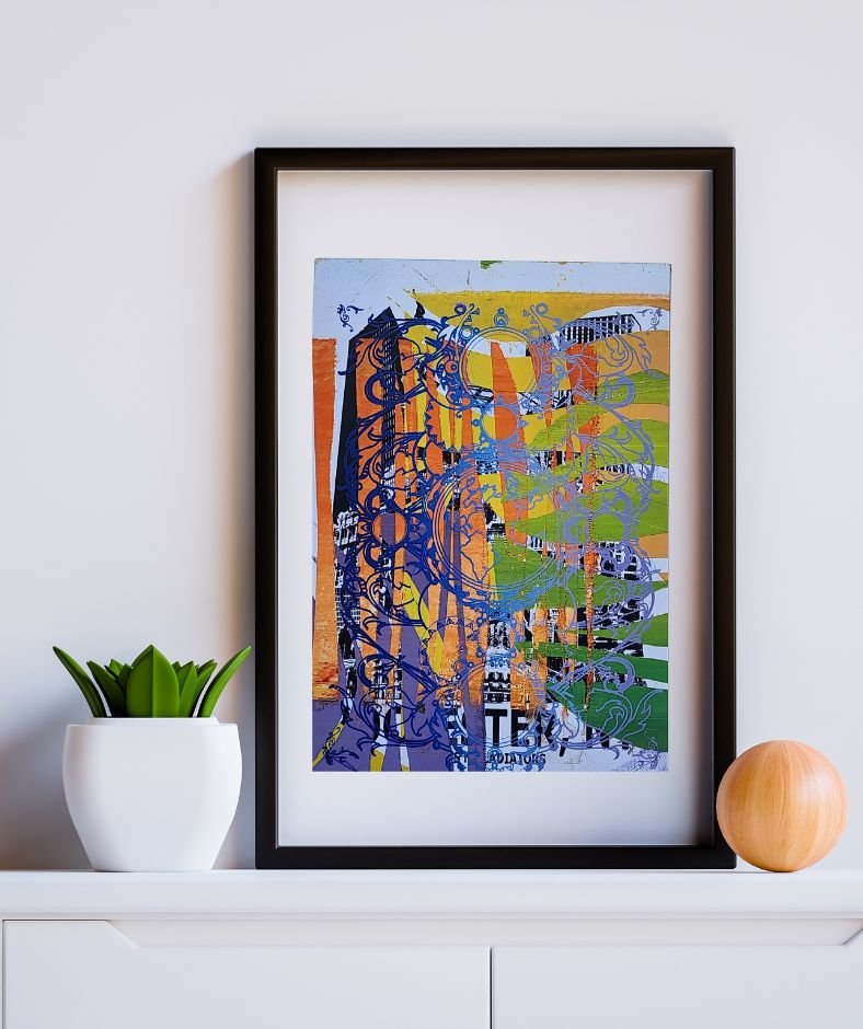 The 'Iosheka' 13" x 19" Multi-Color, Screen Printed Monoprint Poster - Gladiator Art & Apparel