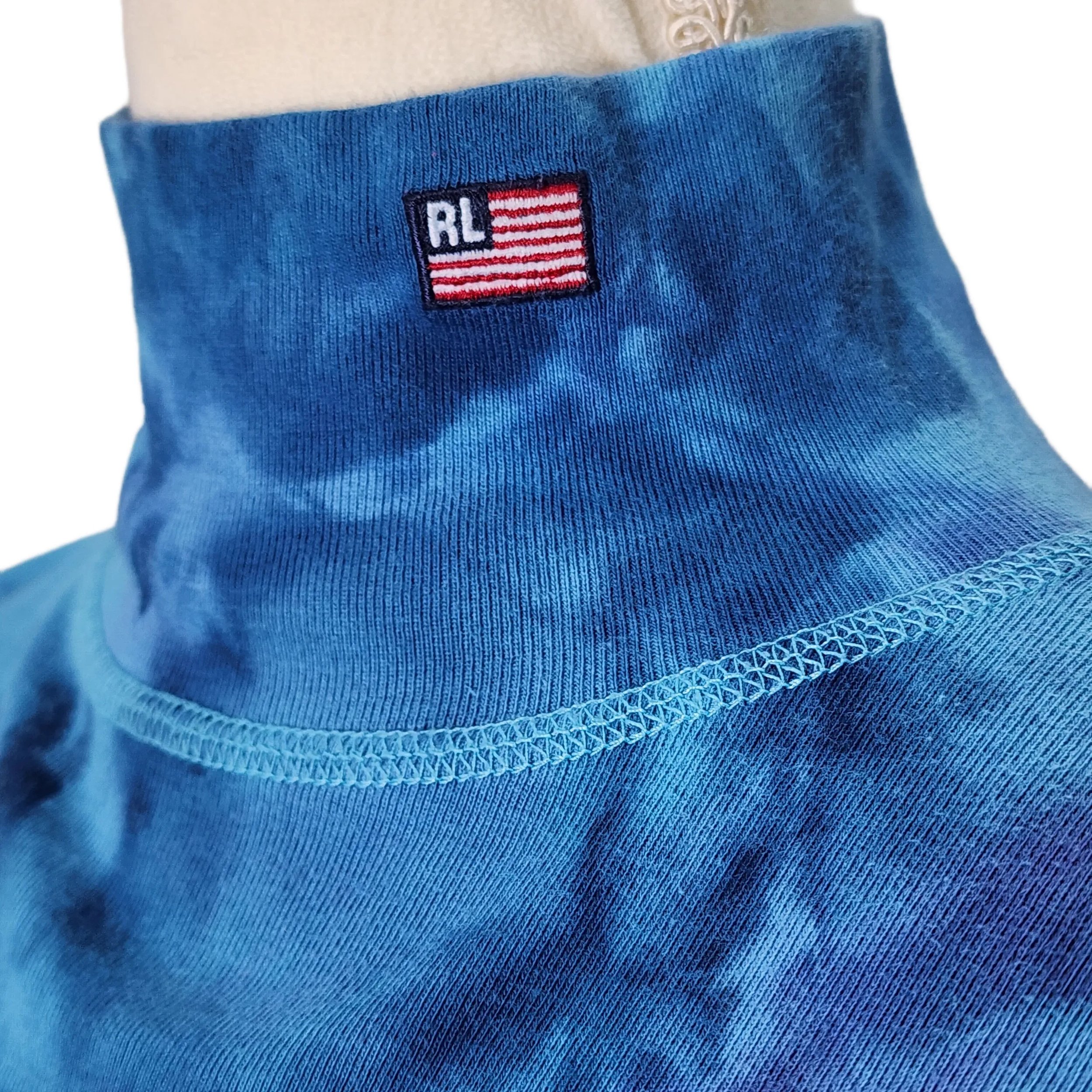 Ralph Lauren, Upcycled Tie Dyed Mock Turtleneck. Size: M - Gladiator Art & Apparel