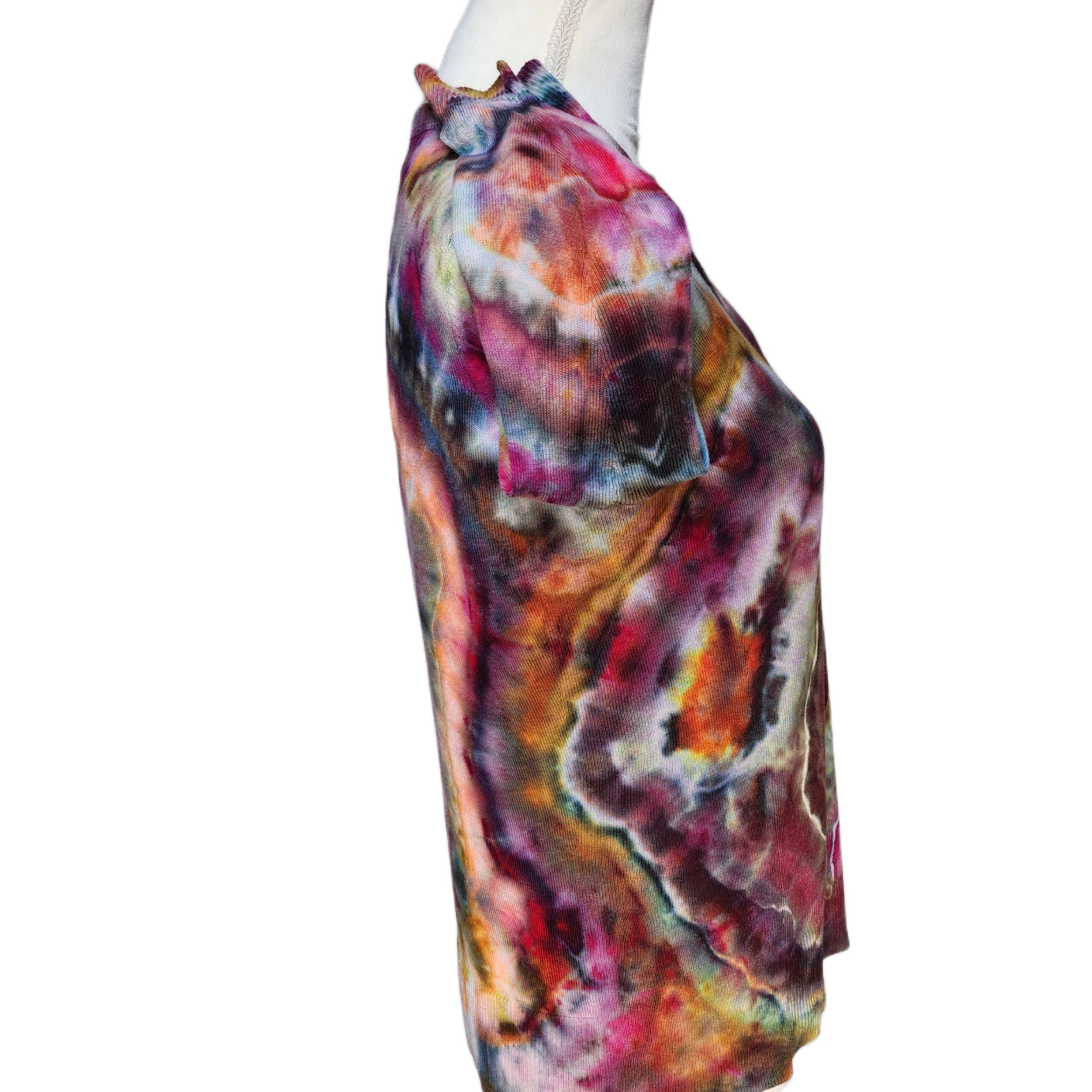 Upcycled, 'Calvin Klein' Tie-Dyed 3/4 Length Sleeve Sweater. Size M - Gladiator Art & Apparel