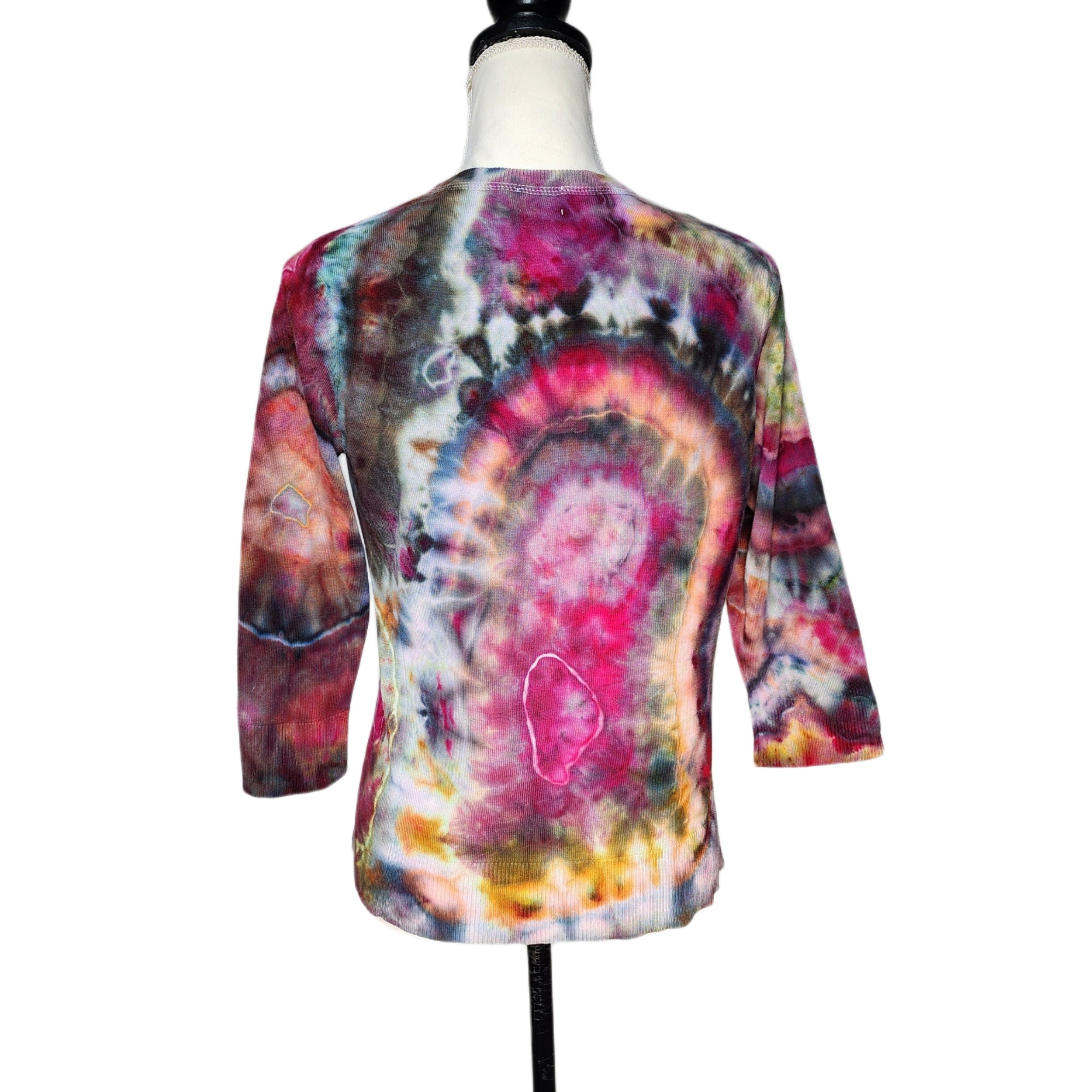 Upcycled, 'Calvin Klein' Tie-Dyed 3/4 Length Sleeve Sweater. Size M - Gladiator Art & Apparel