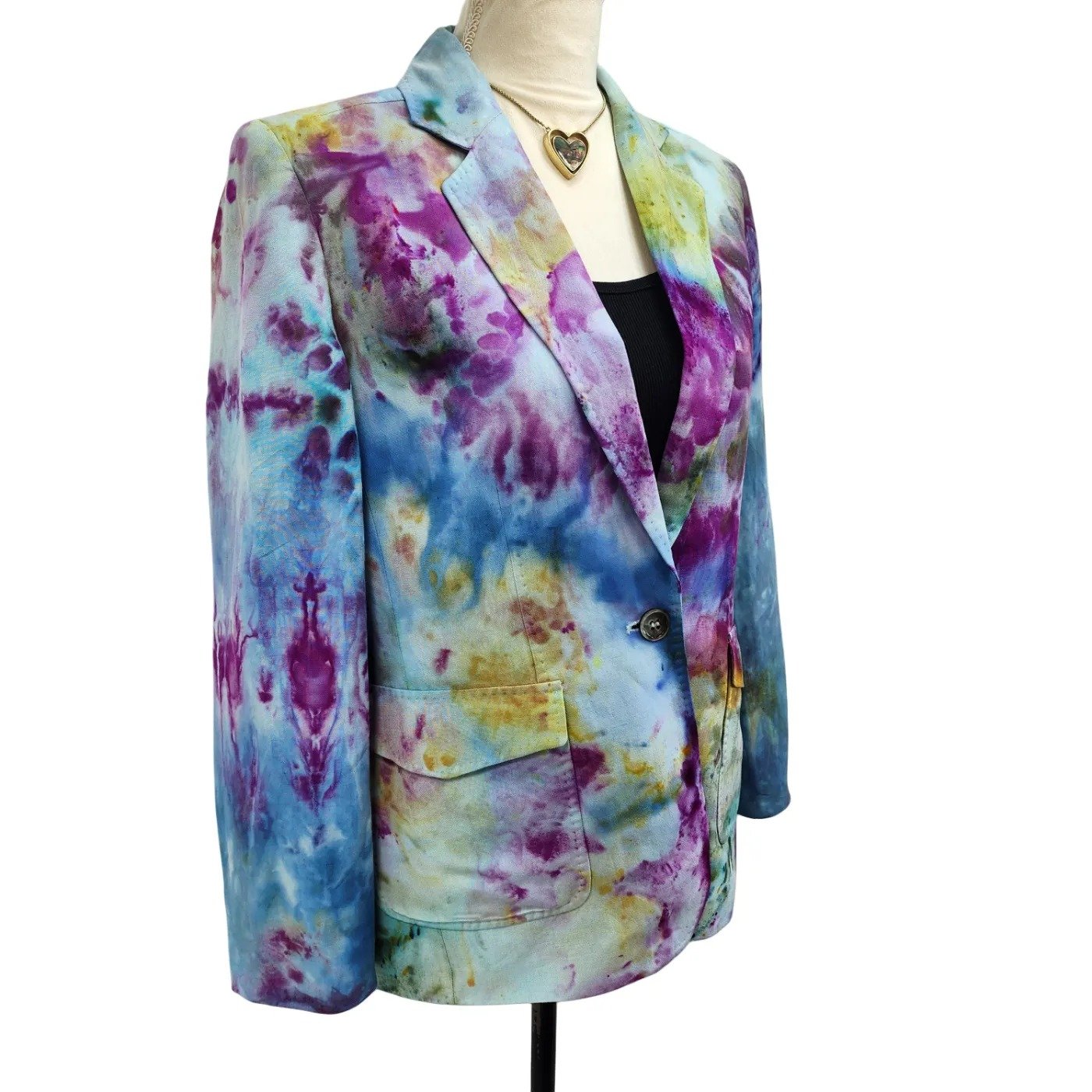 Kate Hill. 90s Reworked Tie Dye Blazer. Size: 4/6 - Gladiator Art & Apparel